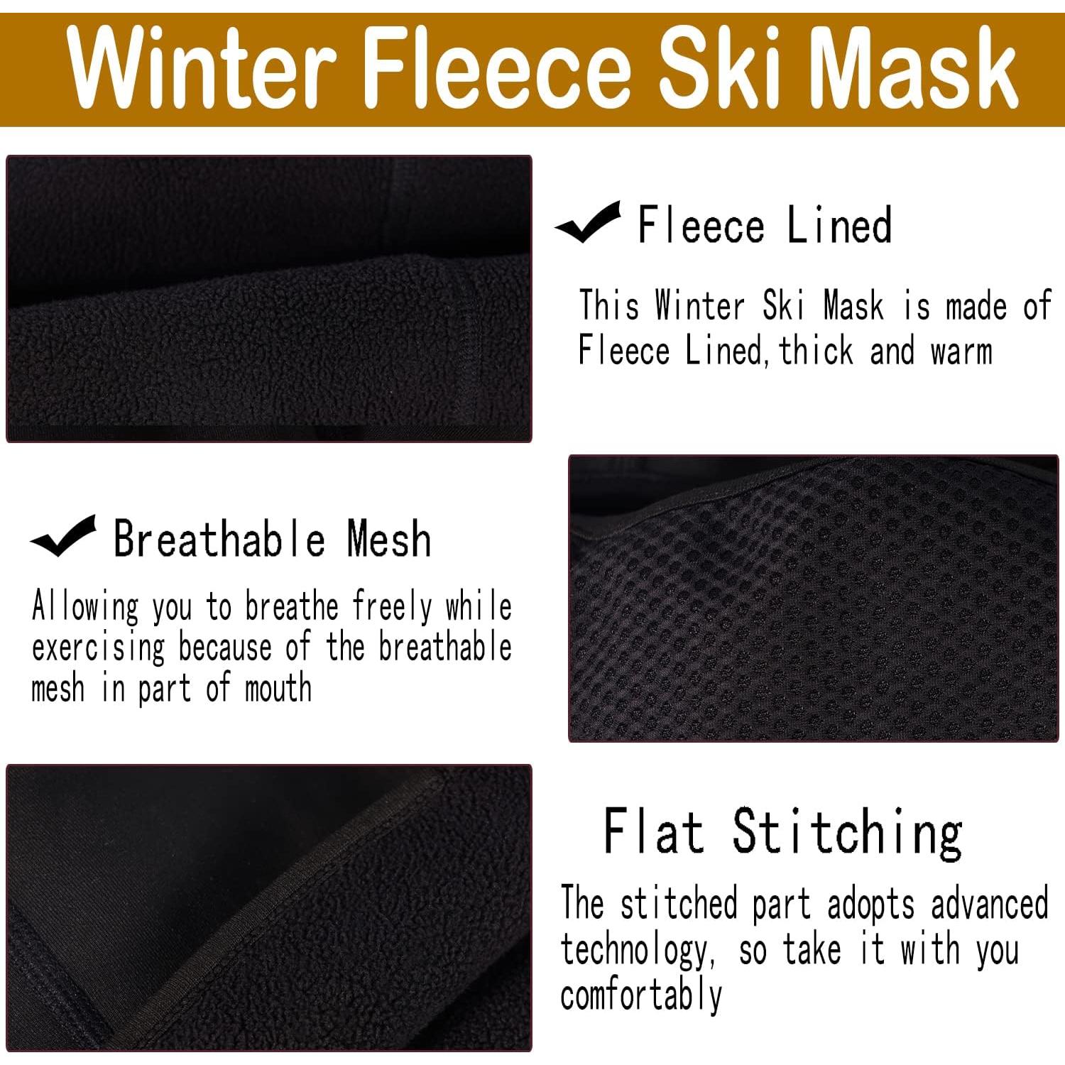 Balaclava Térmica QXQIANXIYE para Esquí - Unisex, Negro