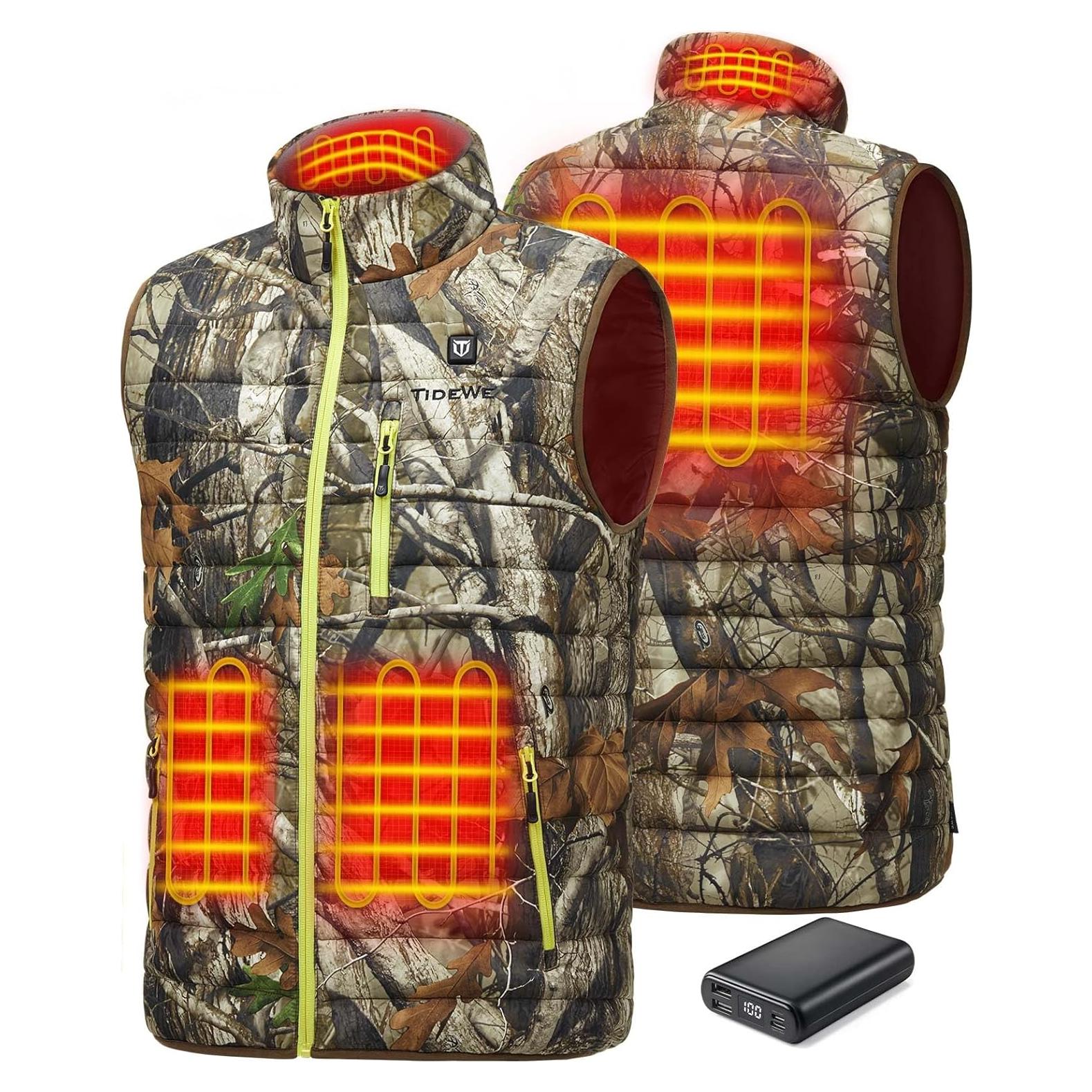 Chaleco calefaccionado TIDEWE para hombres 3XL Camo Next
