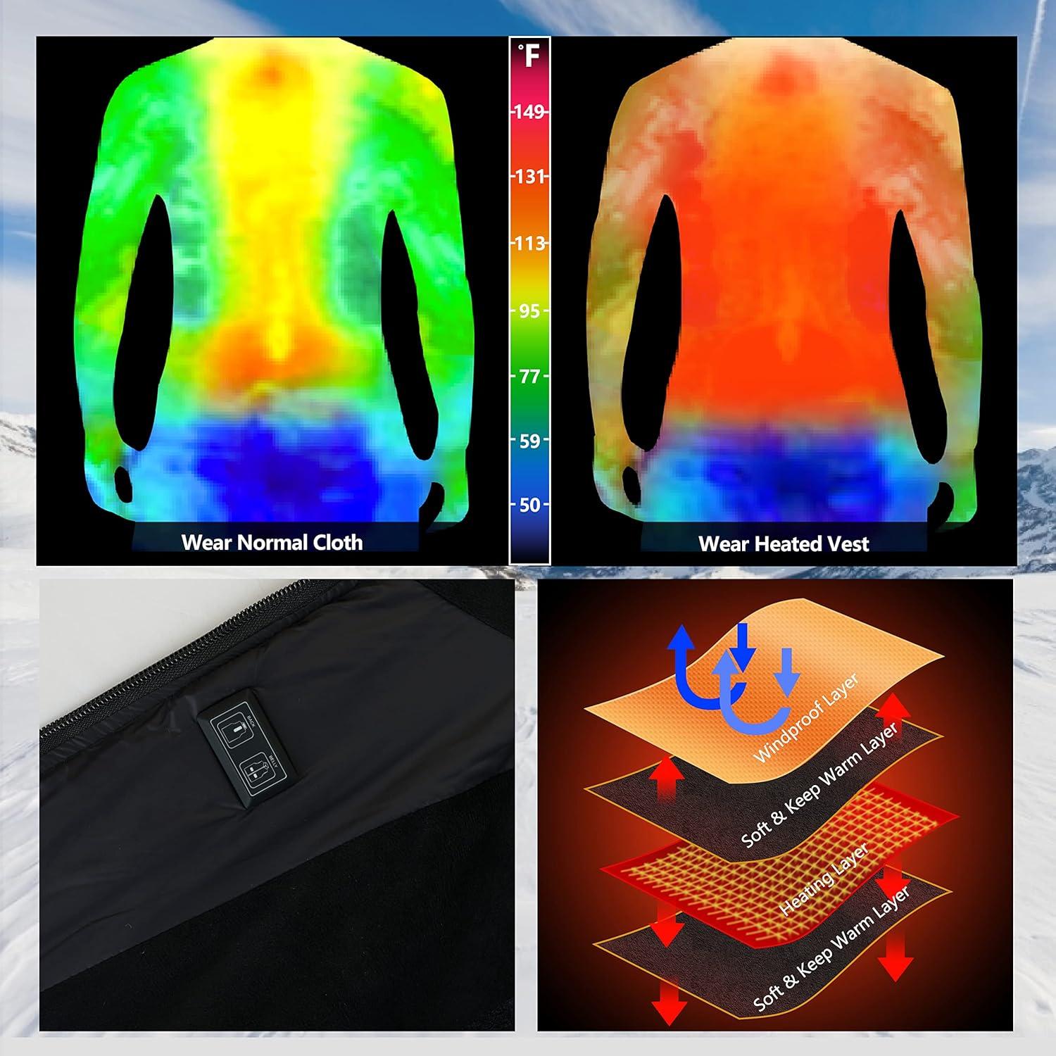 Chaleco Térmico Unisex CHAALEK con Batería 10000mAh