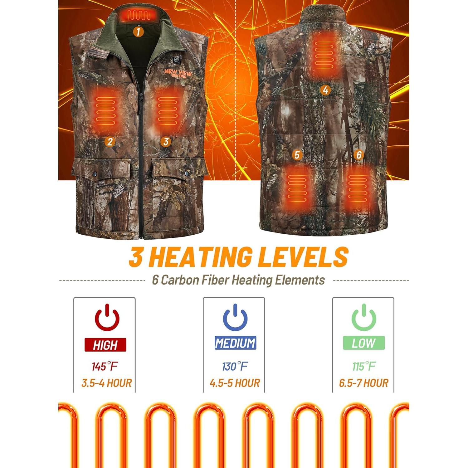 Chaleco Táctico Calentado New View para Hombres 10000mAh