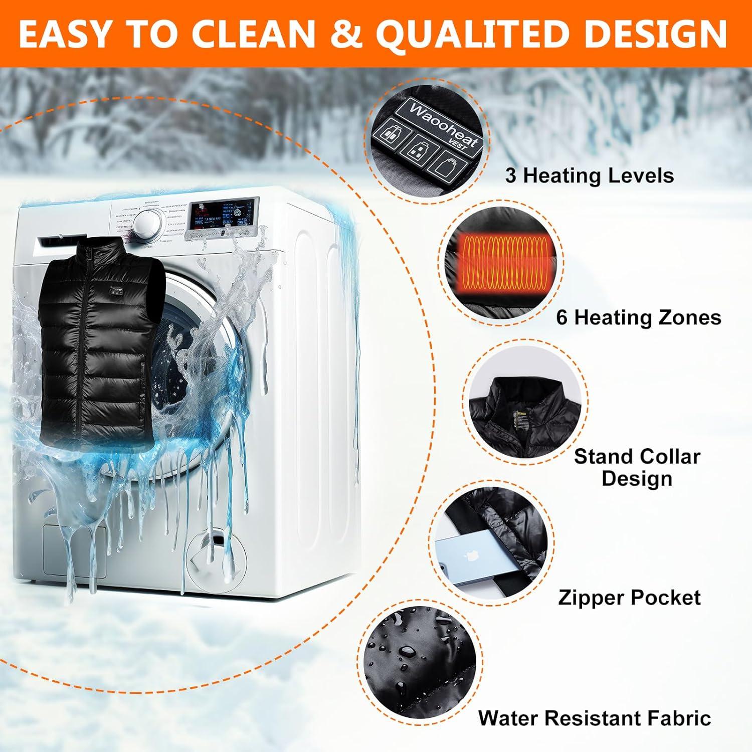 Chaleco Térmico Ligero KEKELAN Hombre USB Calefacción 10000mAh