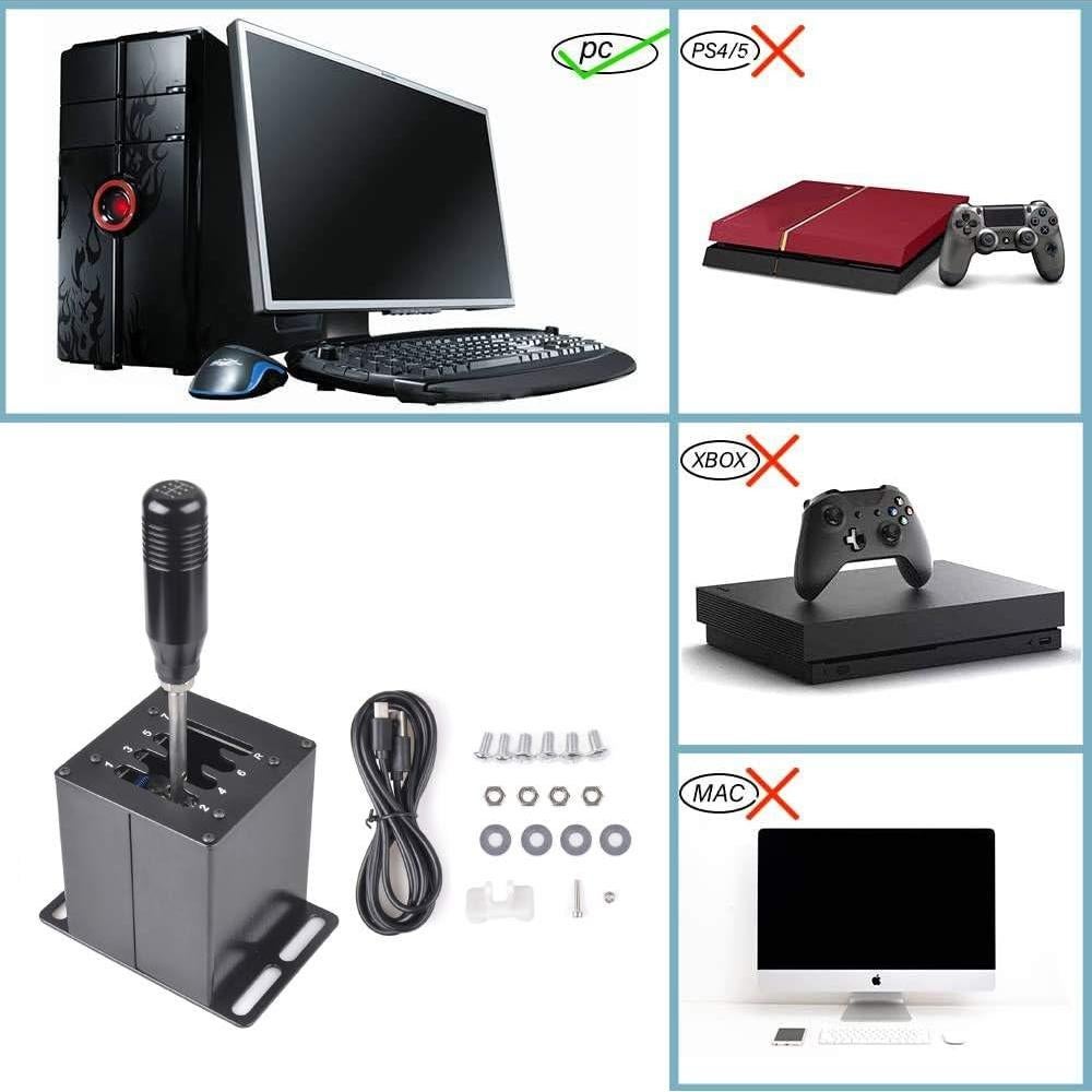 Simulador USB Shifter ZHSYMX 7+R para PC Compatible G29 G27