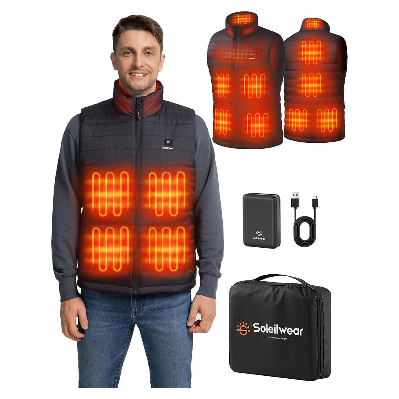 Chaleco Térmico Soleilwear para Hombres 9 Zonas Calentamiento