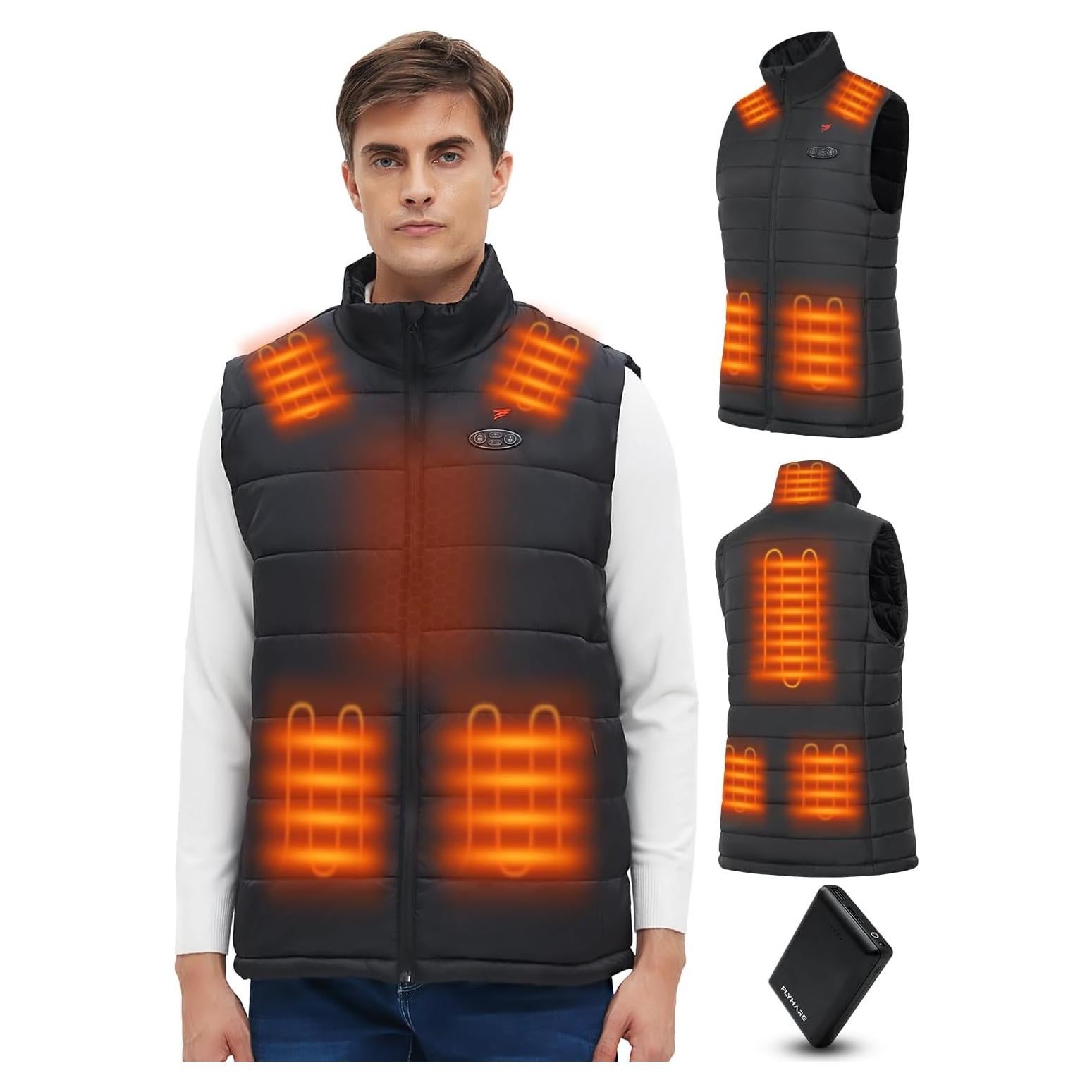 Chaleco Térmico Eléctrico Flyhare para Hombres con Batería 7.4V
