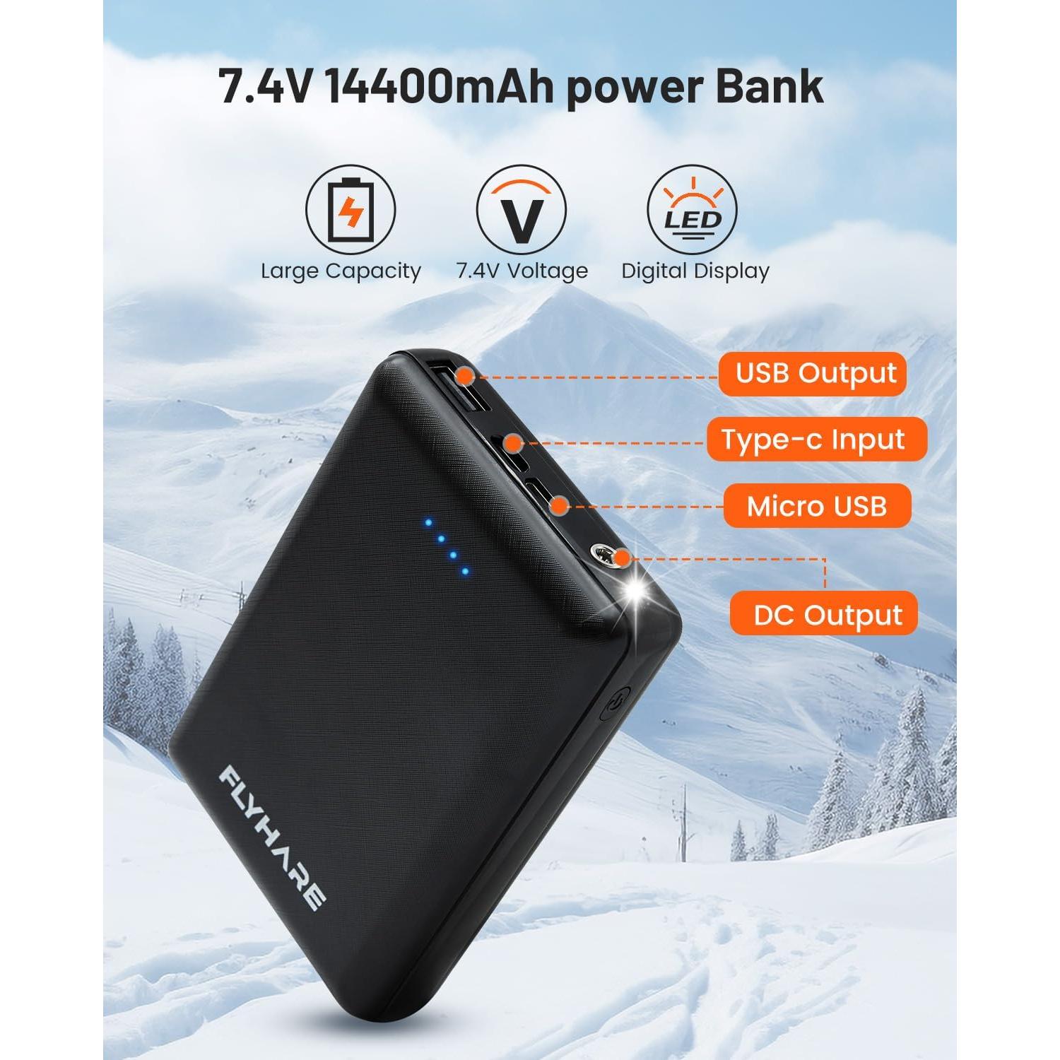 Chaleco Térmico Eléctrico Flyhare para Hombres con Batería 7.4V