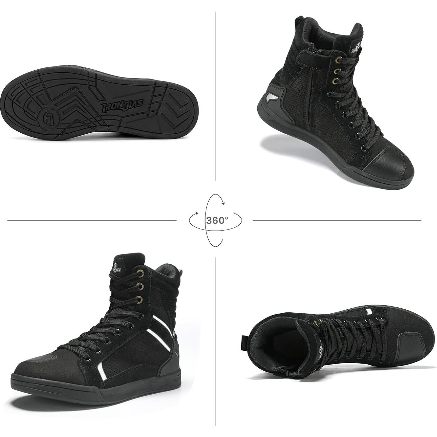 Botas de Motocicleta Borleni XZ002 Negras para Hombre 1.31kg