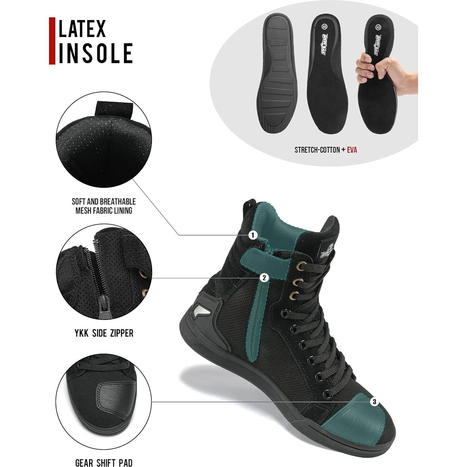 Botas de Motocicleta Borleni XZ002 Negras para Hombre 1.31kg