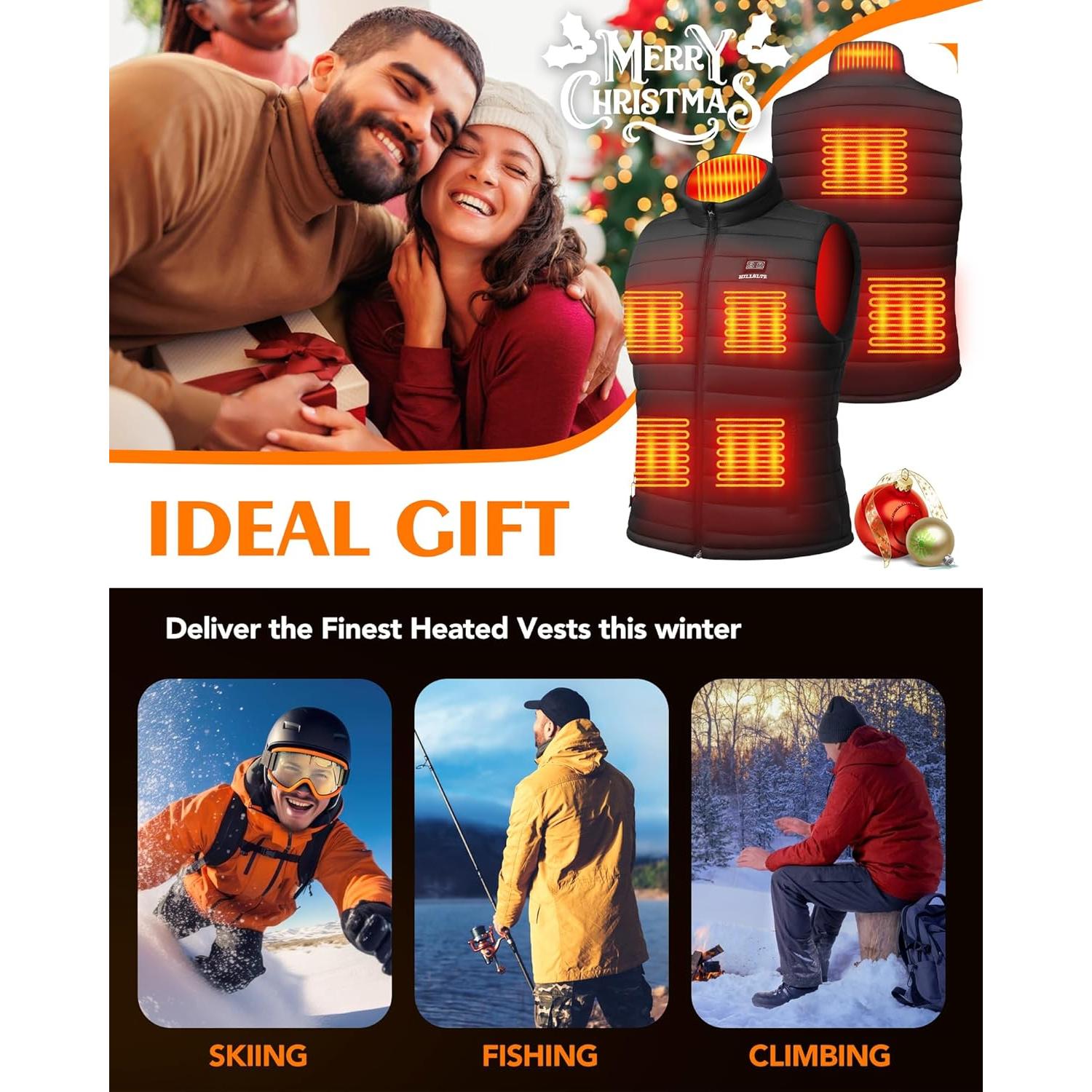 Chaleco Térmico Eléctrico Hombre R-TAX 20000mAh 8 Zonas Calor