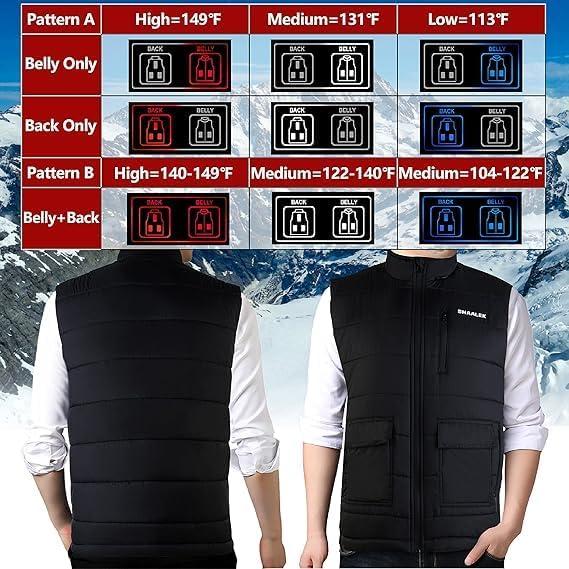 Chaleco Térmico SHAALEK Unisex 10000mAh 3 Niveles 40-65°C