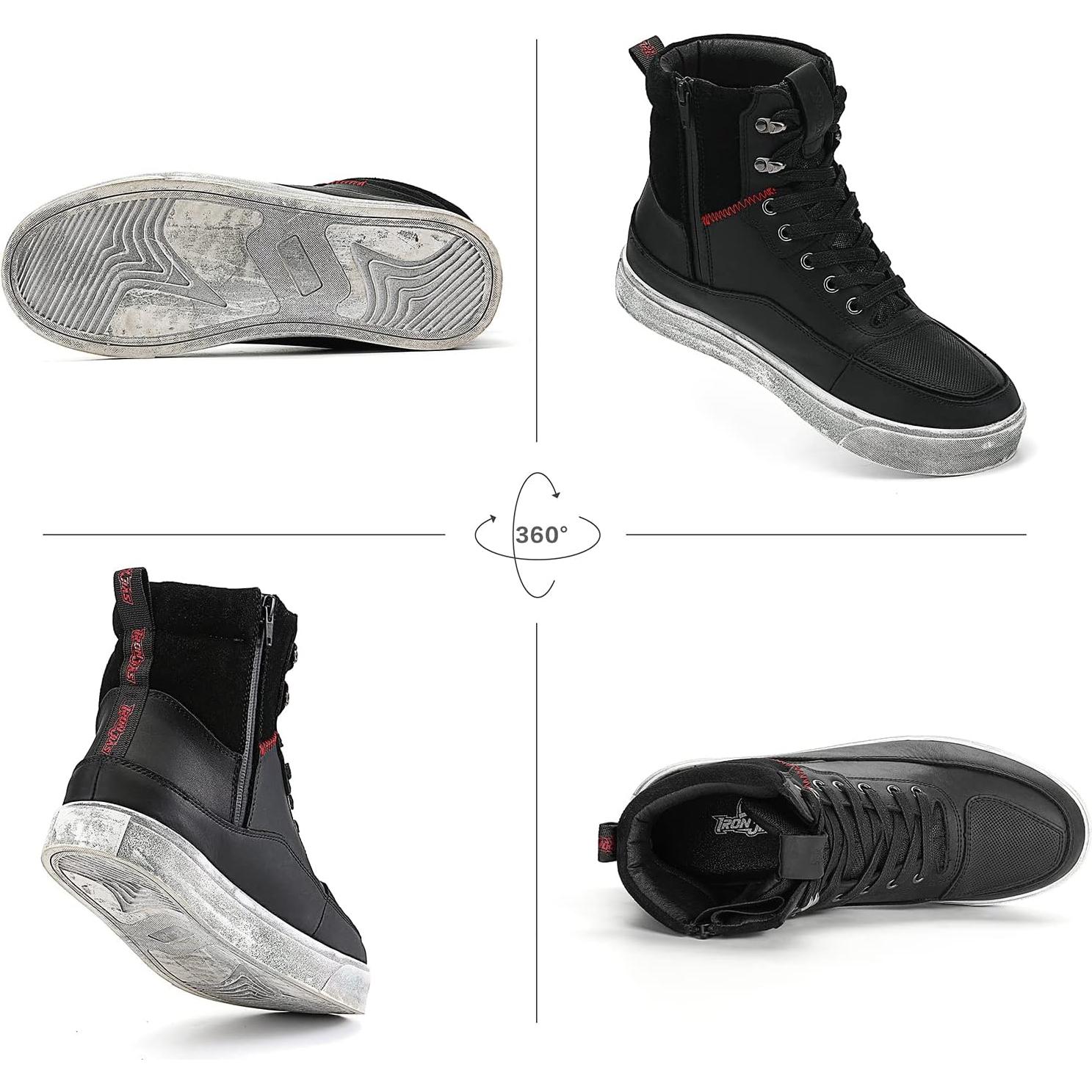 Botas de Motocicleta BORLENI de Cuero Impermeables Talla 11