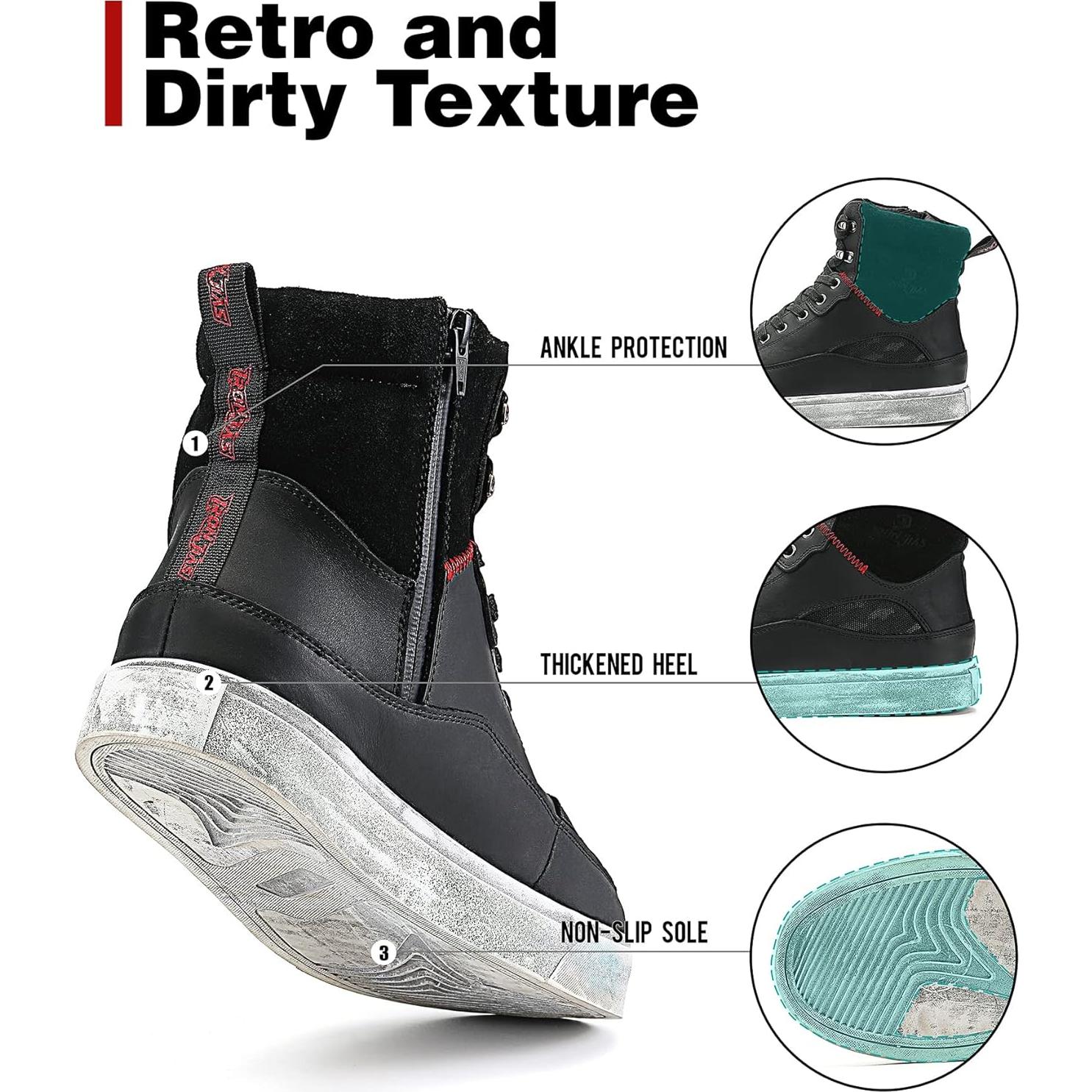 Botas de Motocicleta BORLENI de Cuero Impermeables Talla 11