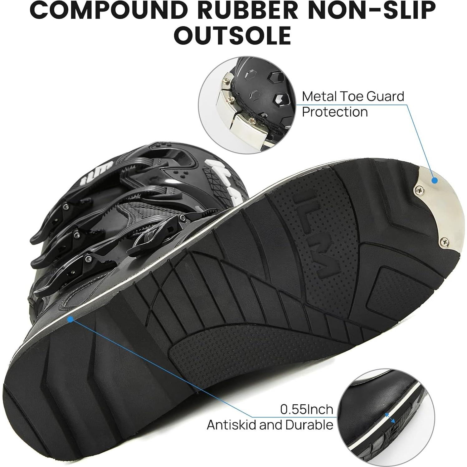 Botas de Motocicleta ILM MX3 Impermeables para Adultos 9.5