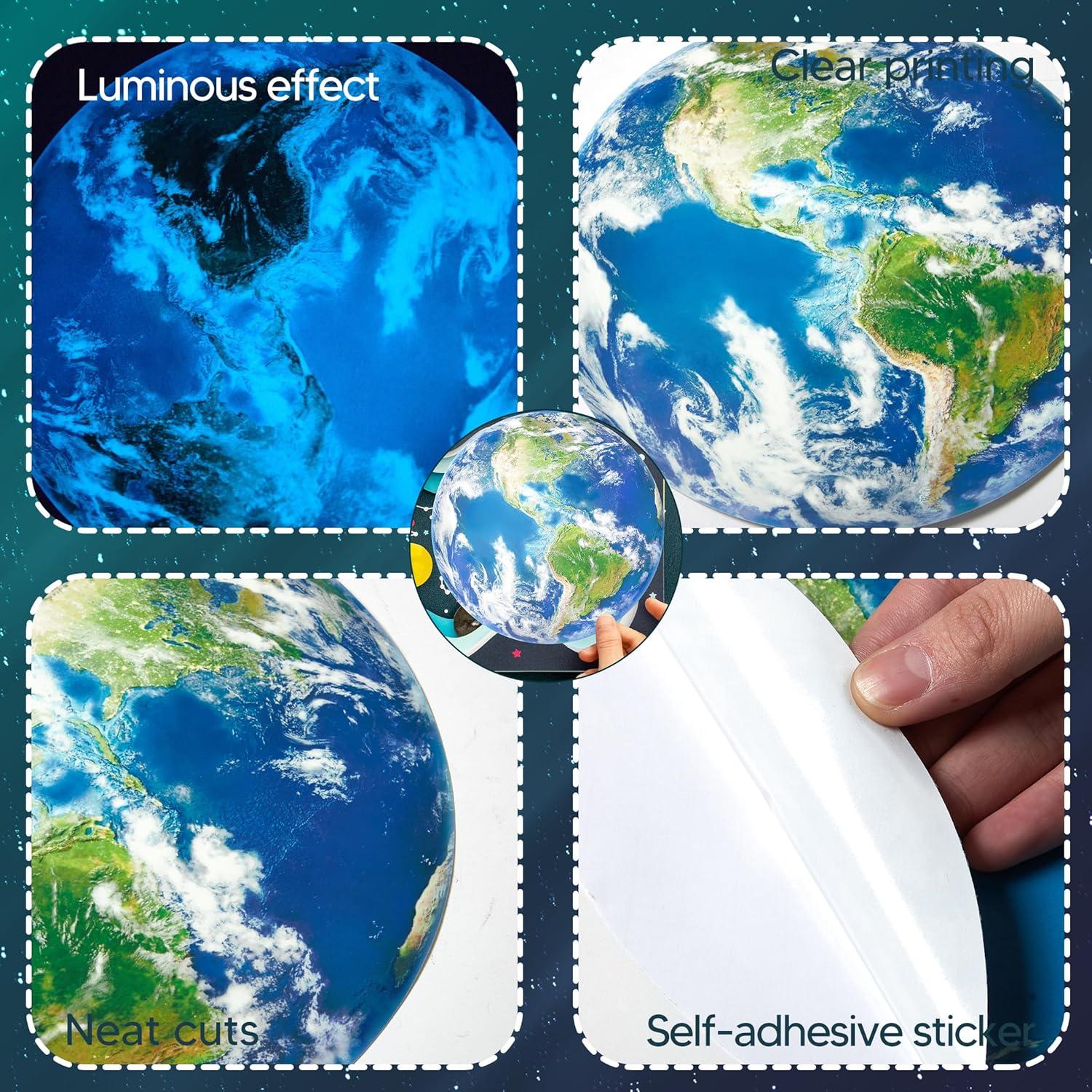 Calcomanía Luminiscente Tierra Azul Robmoda 20.32 cm