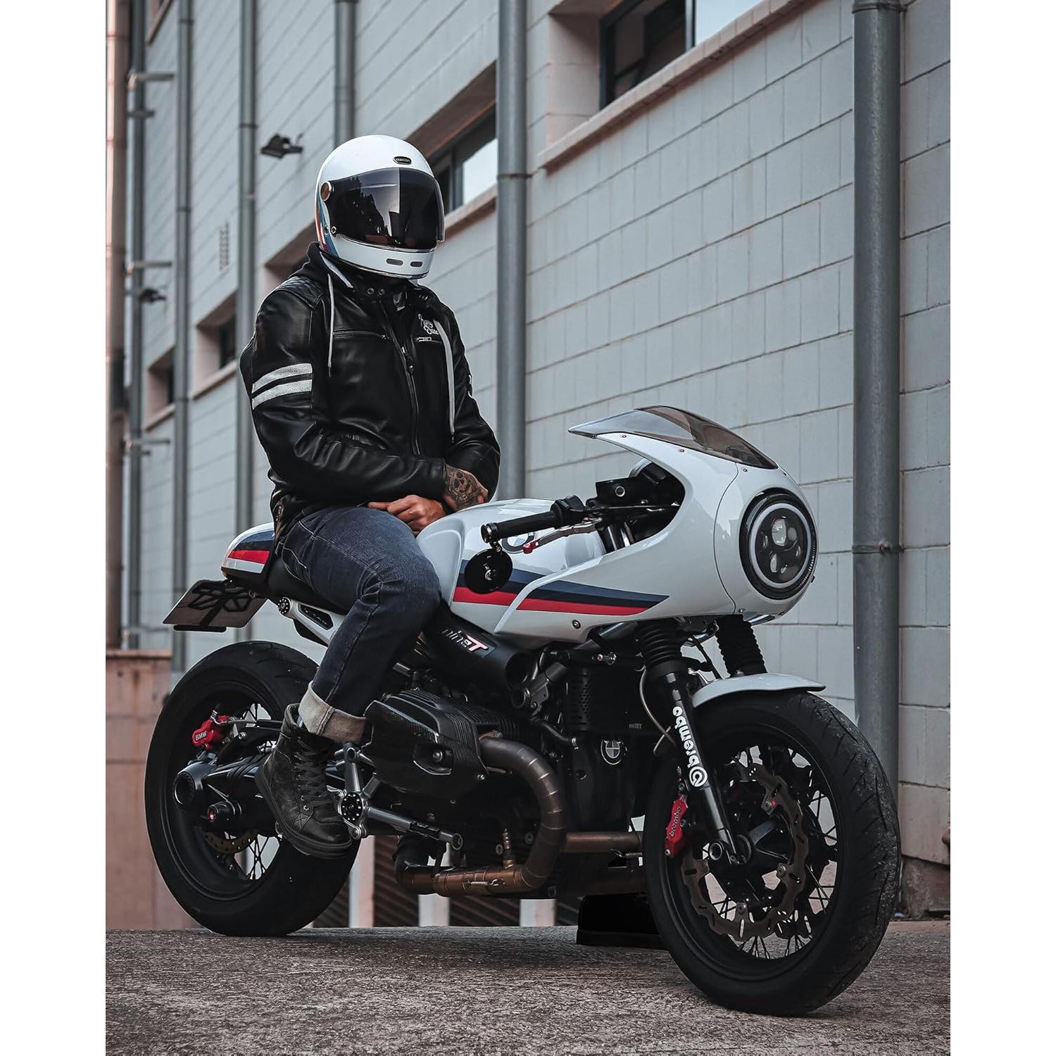 Botas de Motocicleta de Cuero BORLENI XZ006 Negras 11