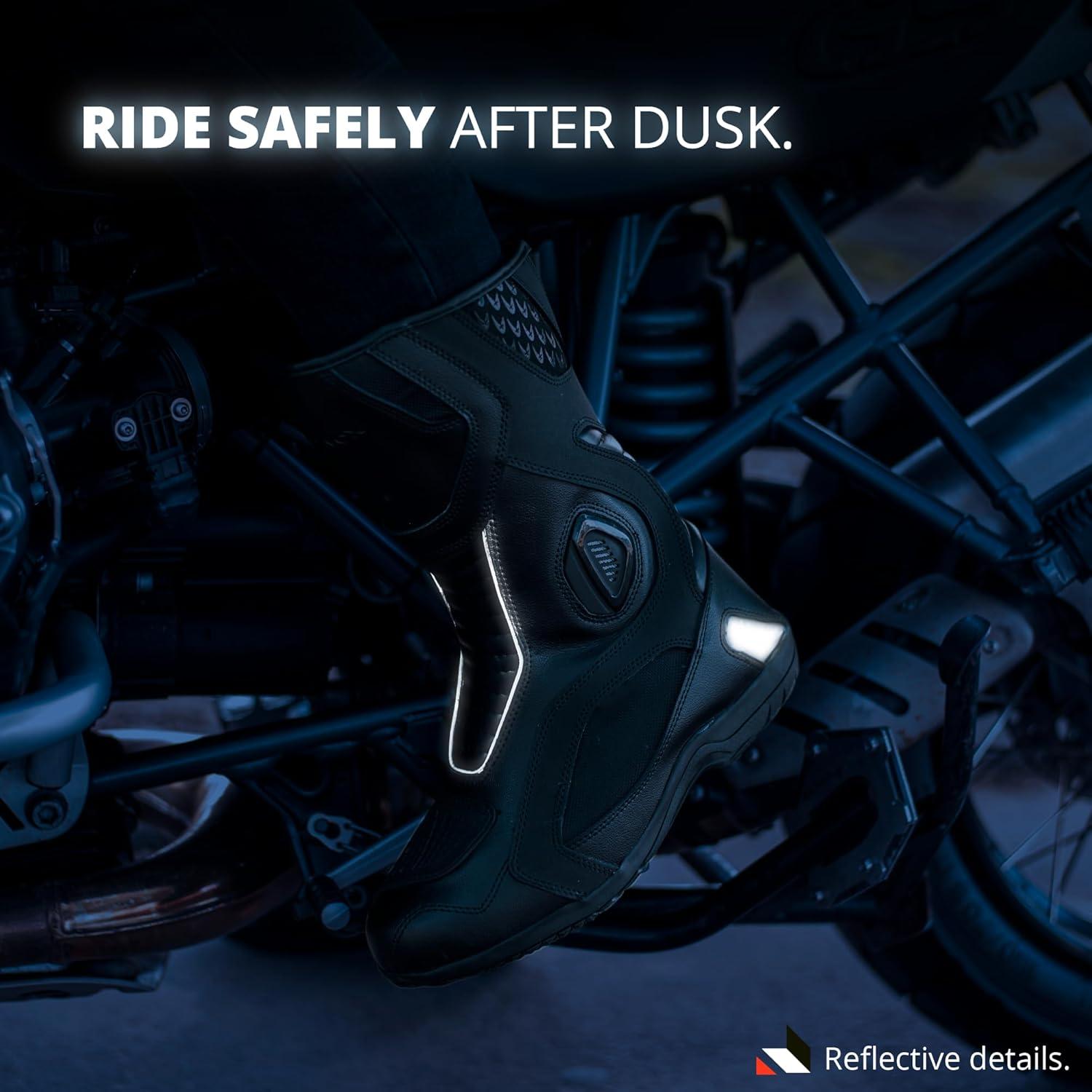 Botas de Motocicleta KRONOX Lanin para Hombre y Mujer - Antideslizantes y Reflectantes