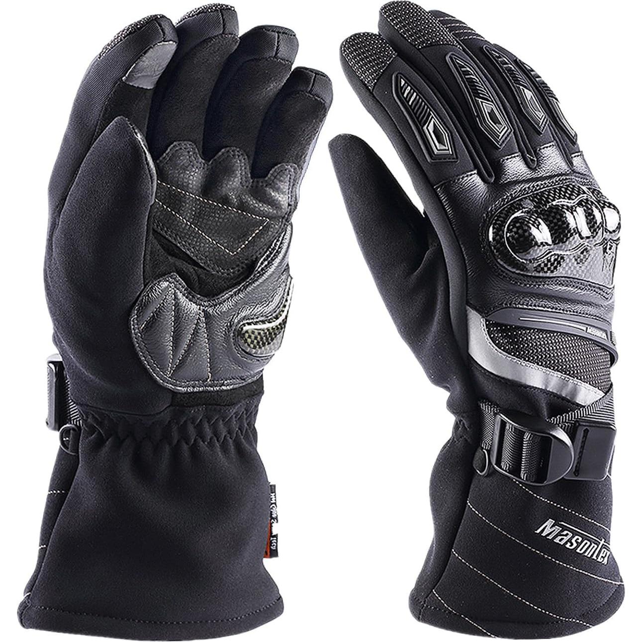 Guantes de Motocicleta Masontex XL Impermeables Táctiles Negro