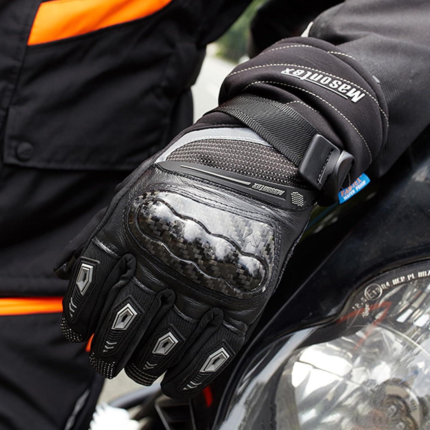Guantes de Motocicleta Masontex XL Impermeables Táctiles Negro