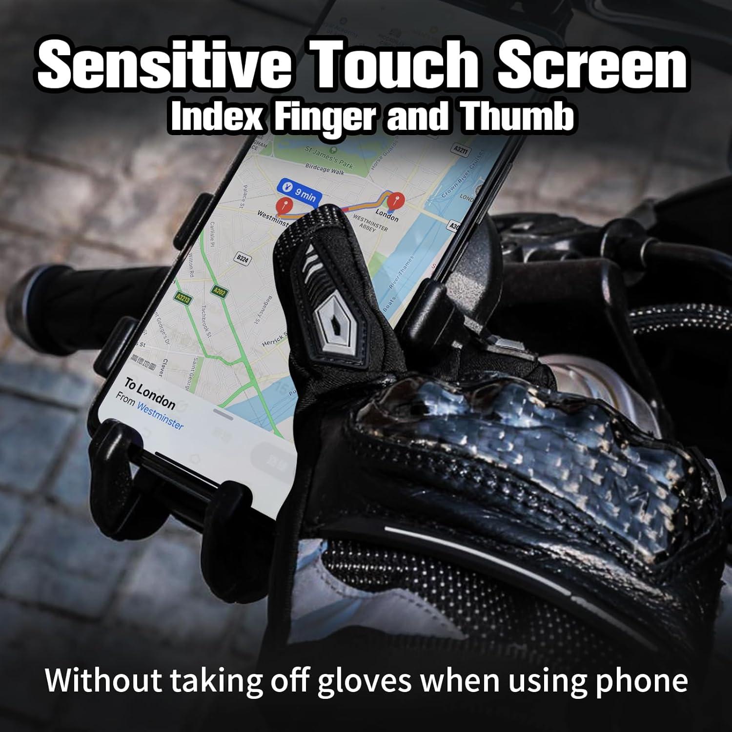 Guantes de Motocicleta Masontex XL Impermeables Táctiles Negro