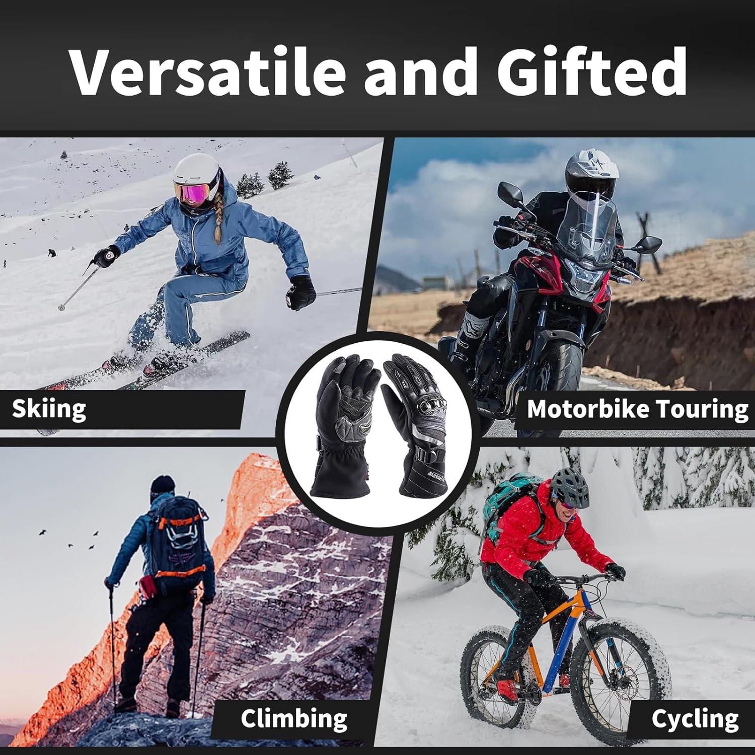 Guantes de Motocicleta Masontex XL Impermeables Táctiles Negro