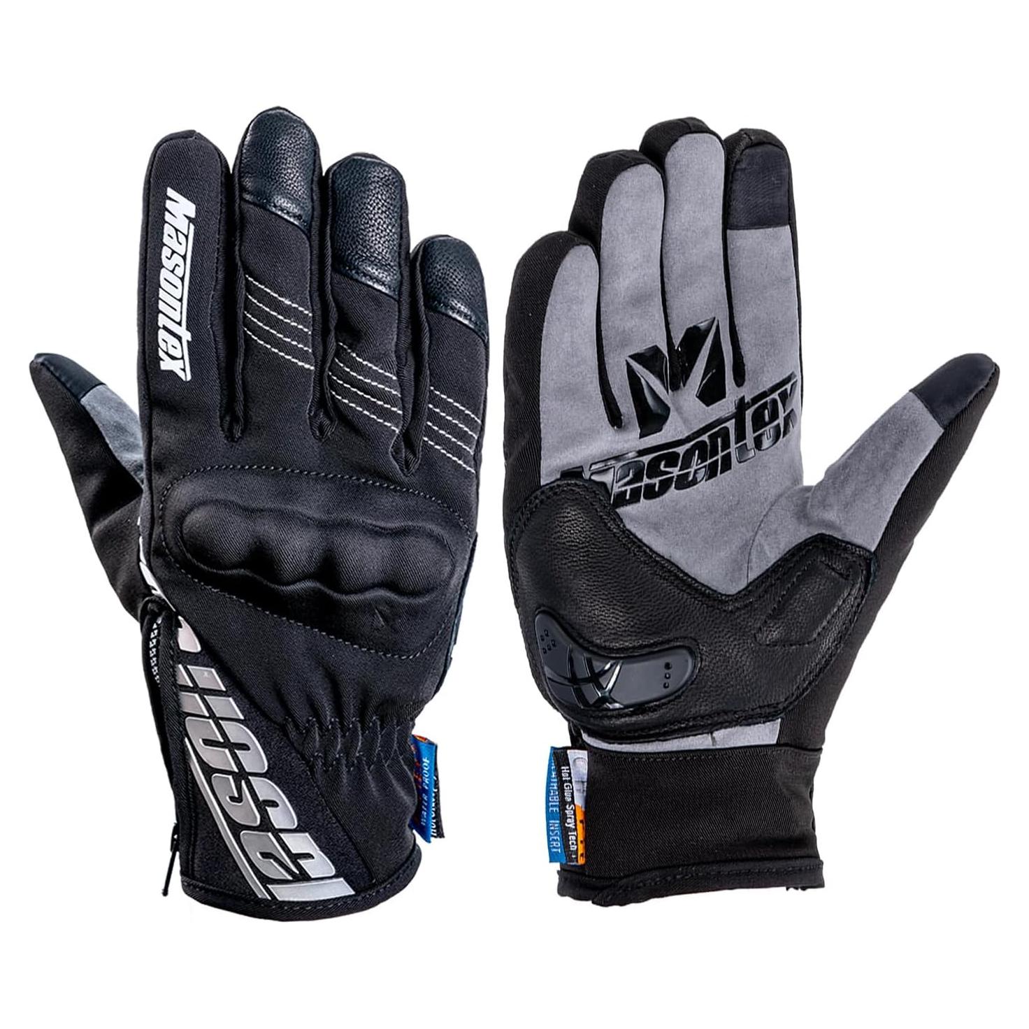 Guantes de Motocicleta Masontex XL Impermeables Táctiles Negro