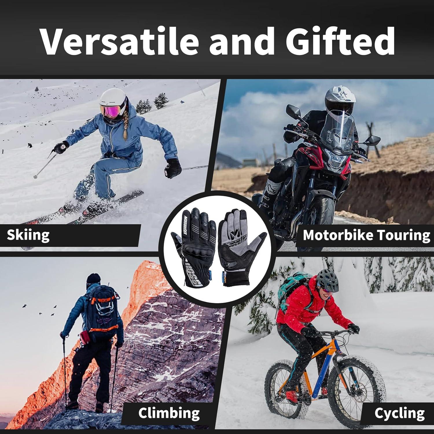 Guantes de Motocicleta Masontex XL Impermeables Táctiles Negro