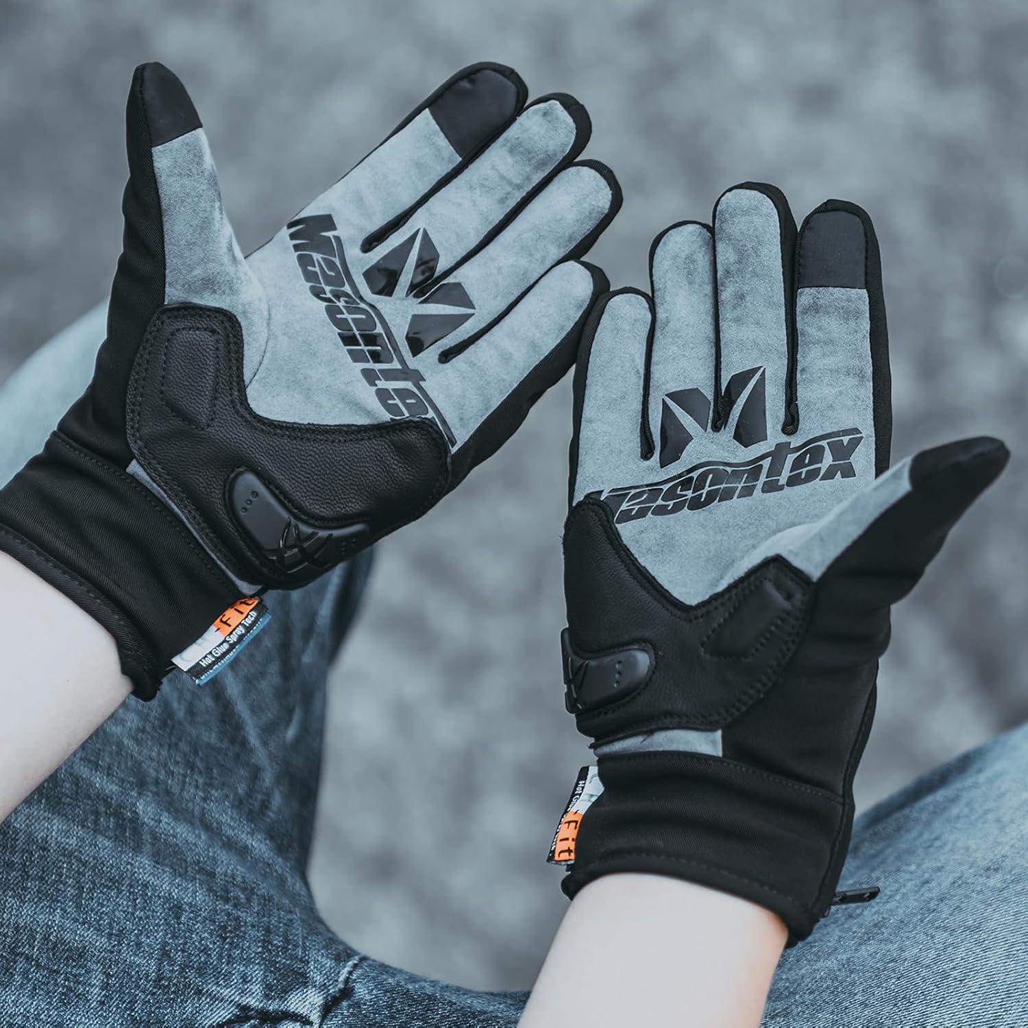 Guantes de Motocicleta Masontex XL Impermeables Táctiles Negro