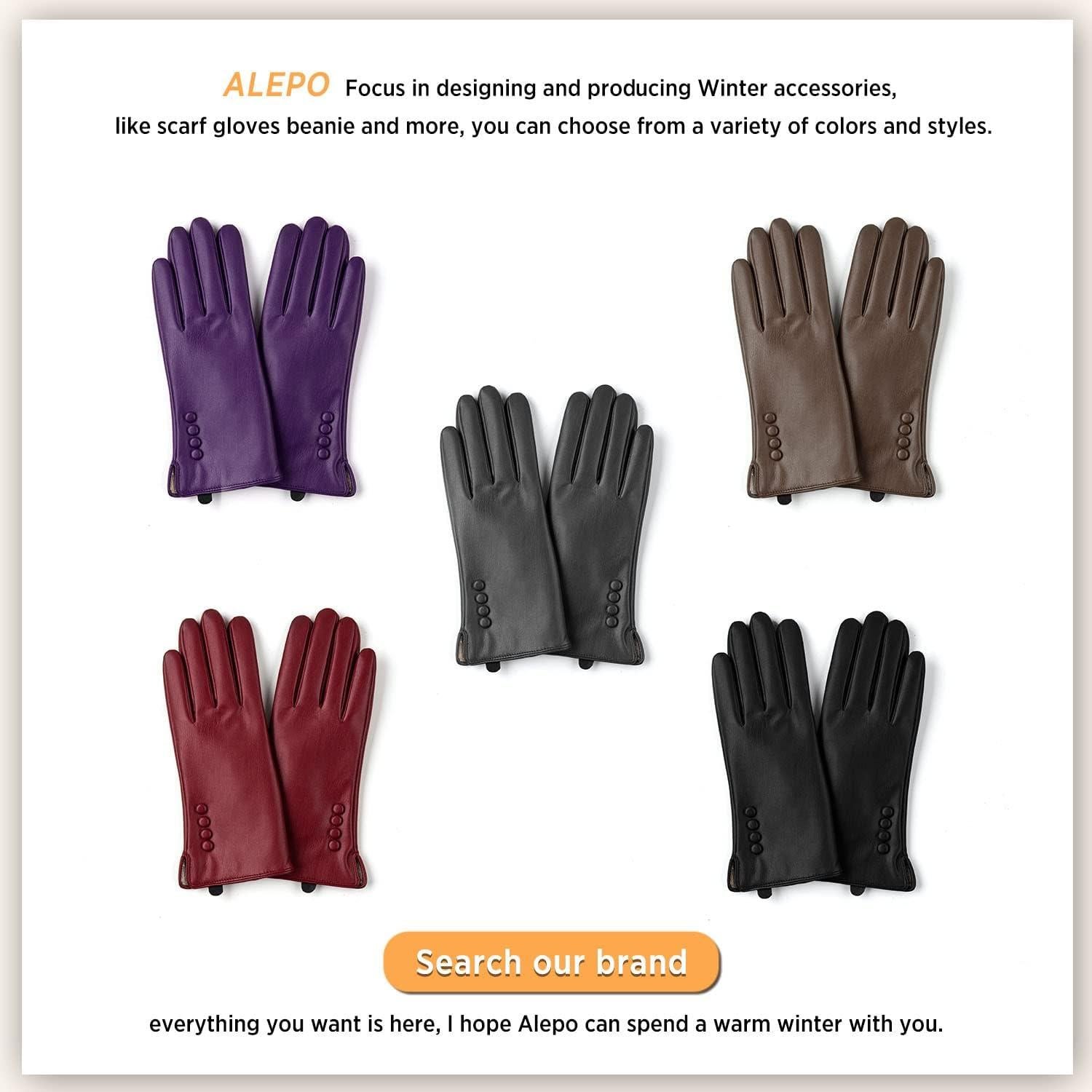 Guantes de Cuero PU Alepo para Mujeres Térmicos Pantalla Táctil