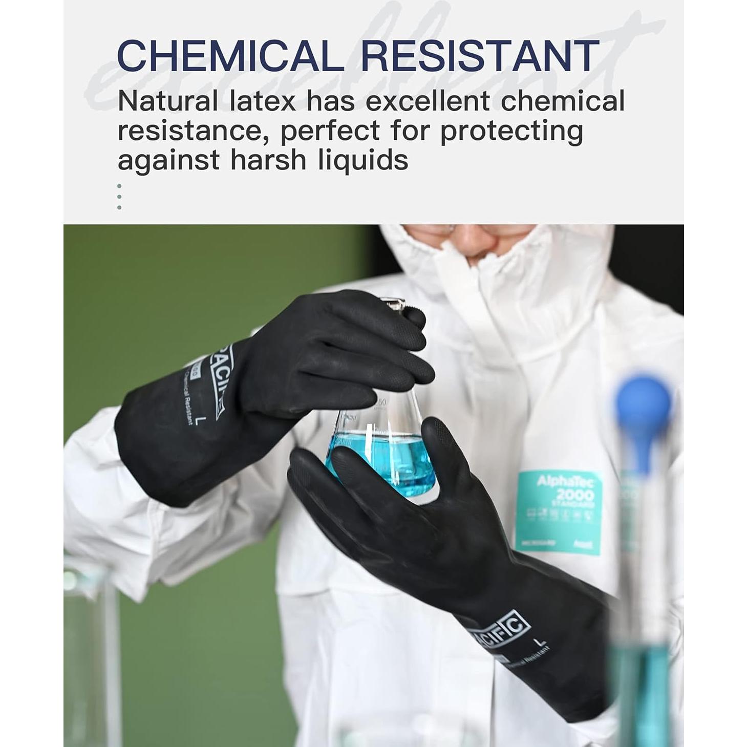 Guantes Químicos PACIFIC PPE 2 Pares M/8 Resistentes al Ácido