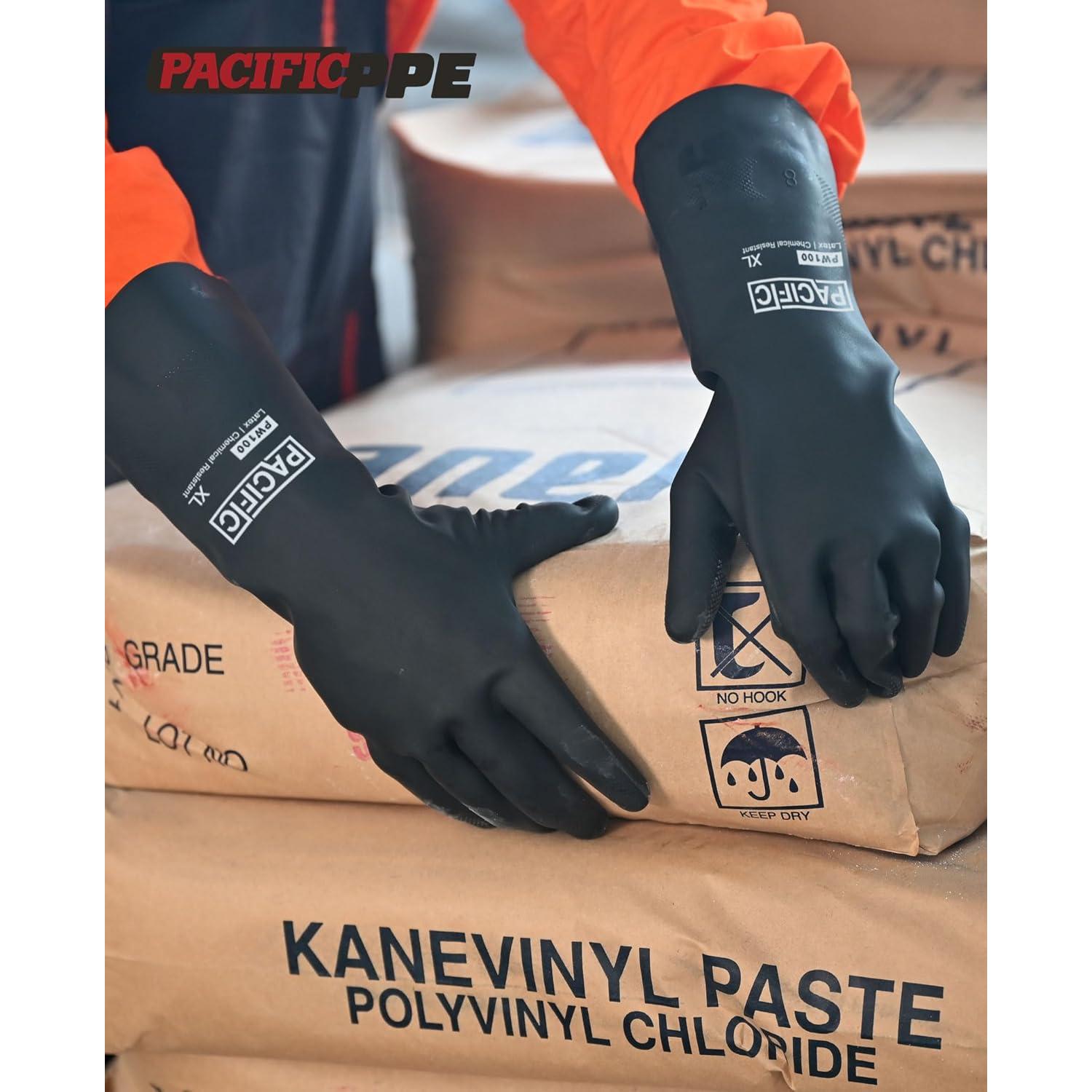 Guantes Químicos PACIFIC PPE 2 Pares M/8 Resistentes al Ácido