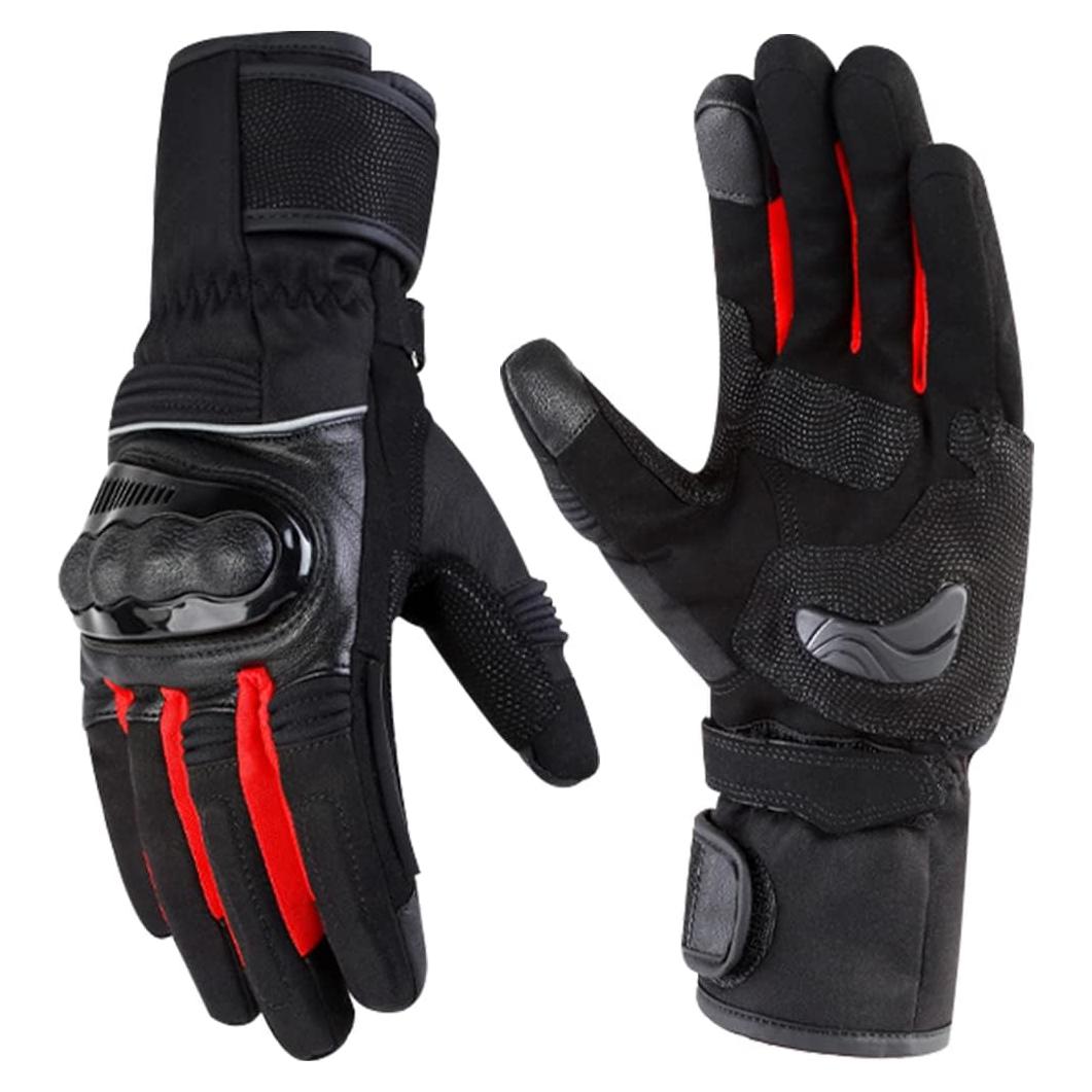 Guantes de Invierno OLizee Impermeables Ajustables para Motocicleta