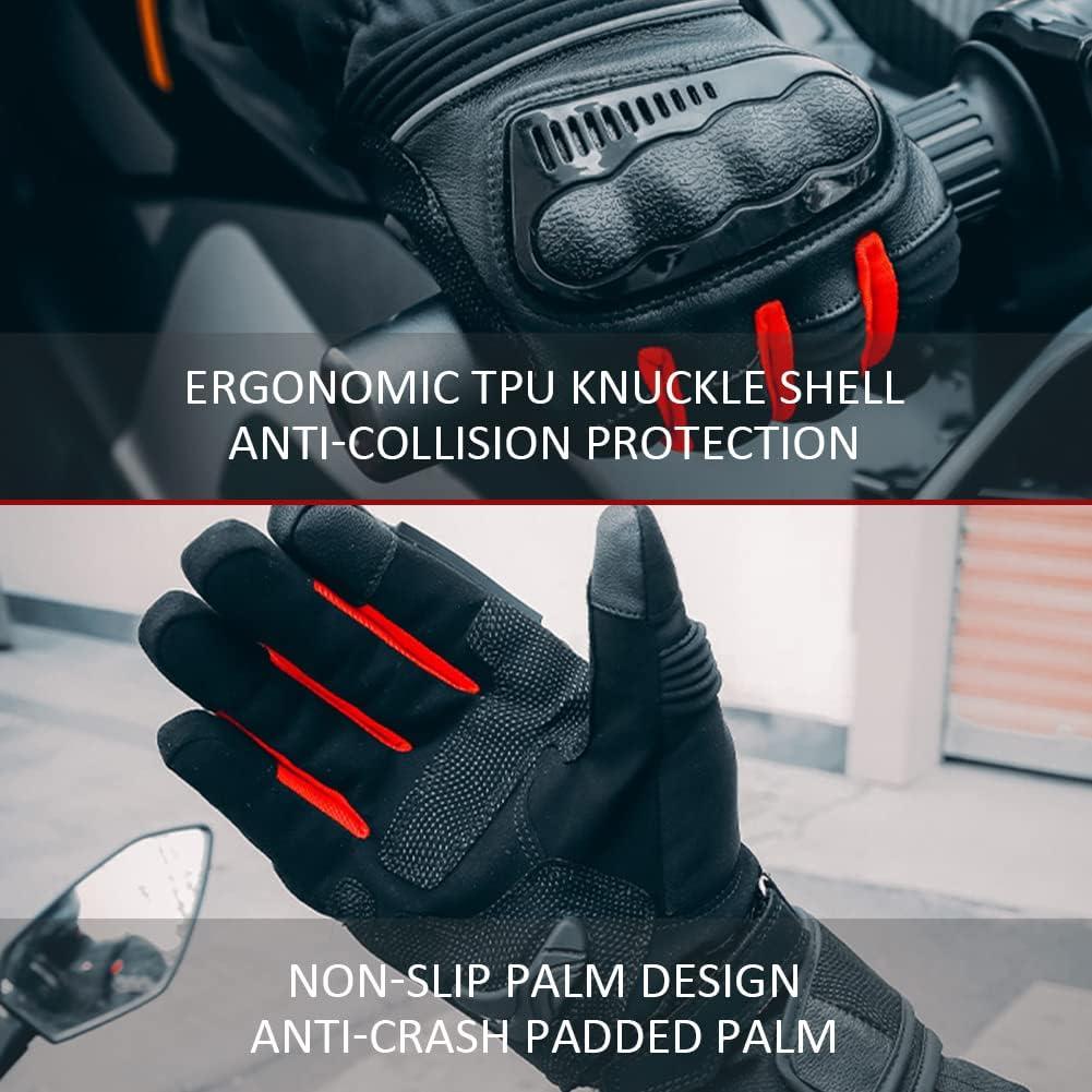 Guantes de Invierno OLizee Impermeables Ajustables para Motocicleta