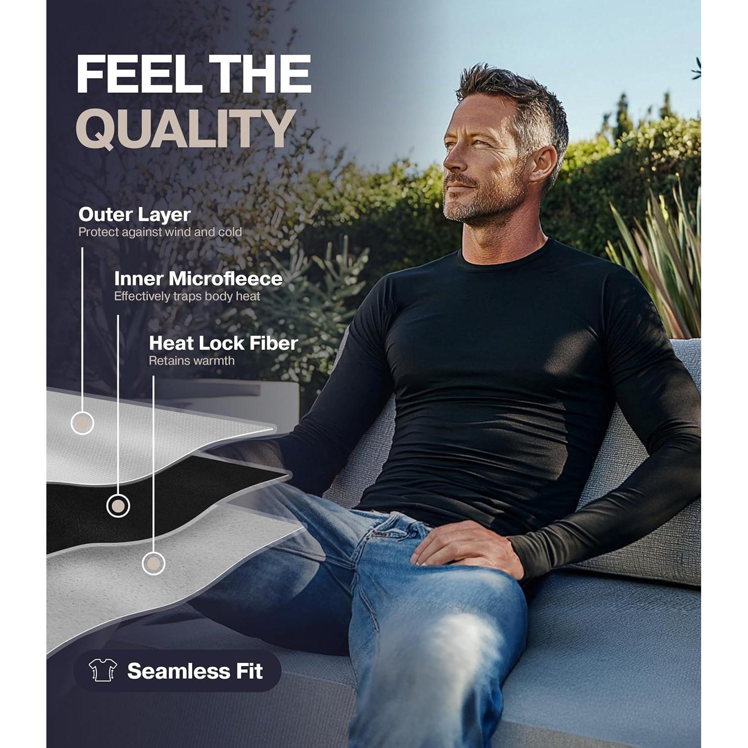 Conjunto Térmico para Hombres Thermajohn XL Negro - Forro Polar