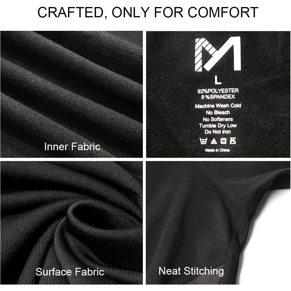 Conjunto Térmico Ropa Interior Hombre MEETYOO Long Johns Negro