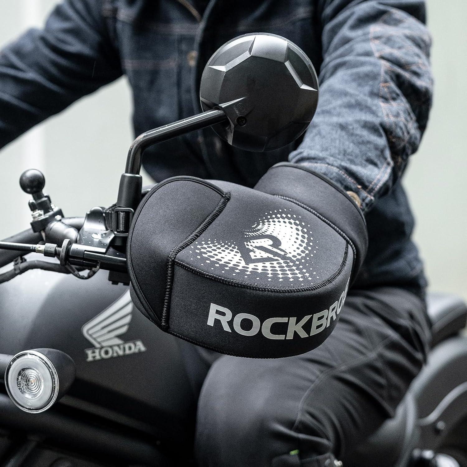 Mitenes ROCKBROS para Manillar de Motocicleta - Invierno Ajustables