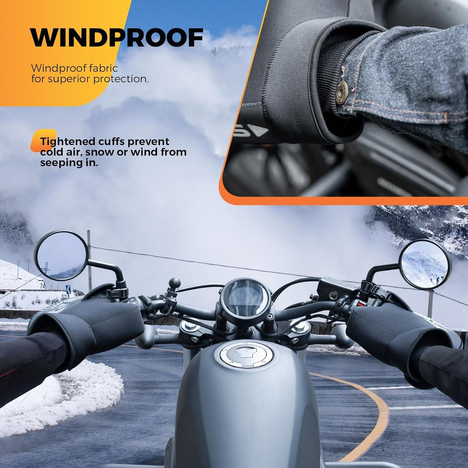 Mitenes ROCKBROS para Manillar de Motocicleta - Invierno Ajustables