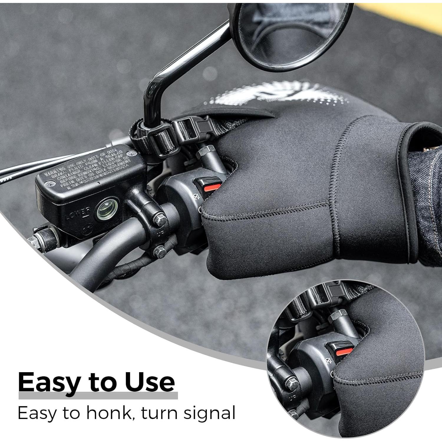 Mitenes ROCKBROS para Manillar de Motocicleta - Invierno Ajustables