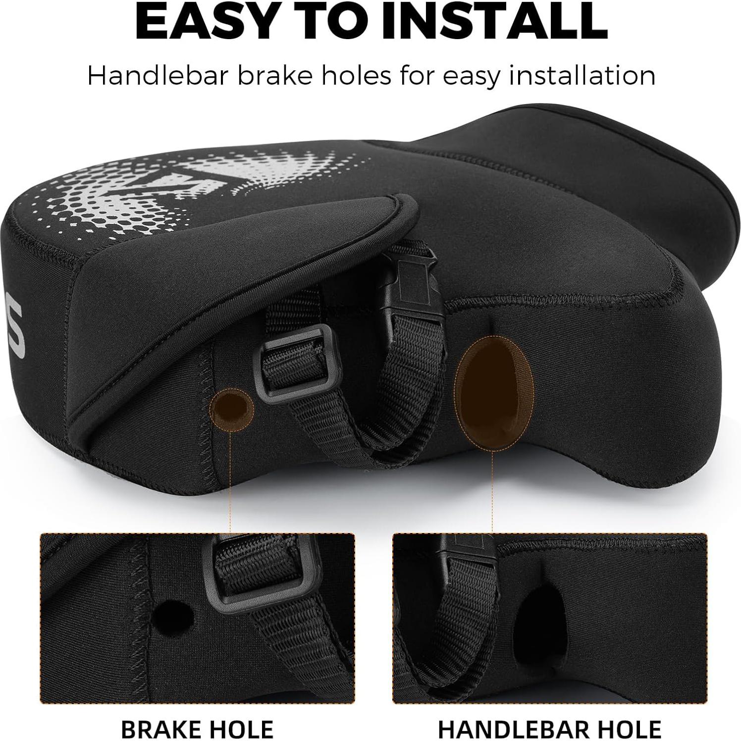 Mitenes ROCKBROS para Manillar de Motocicleta - Invierno Ajustables