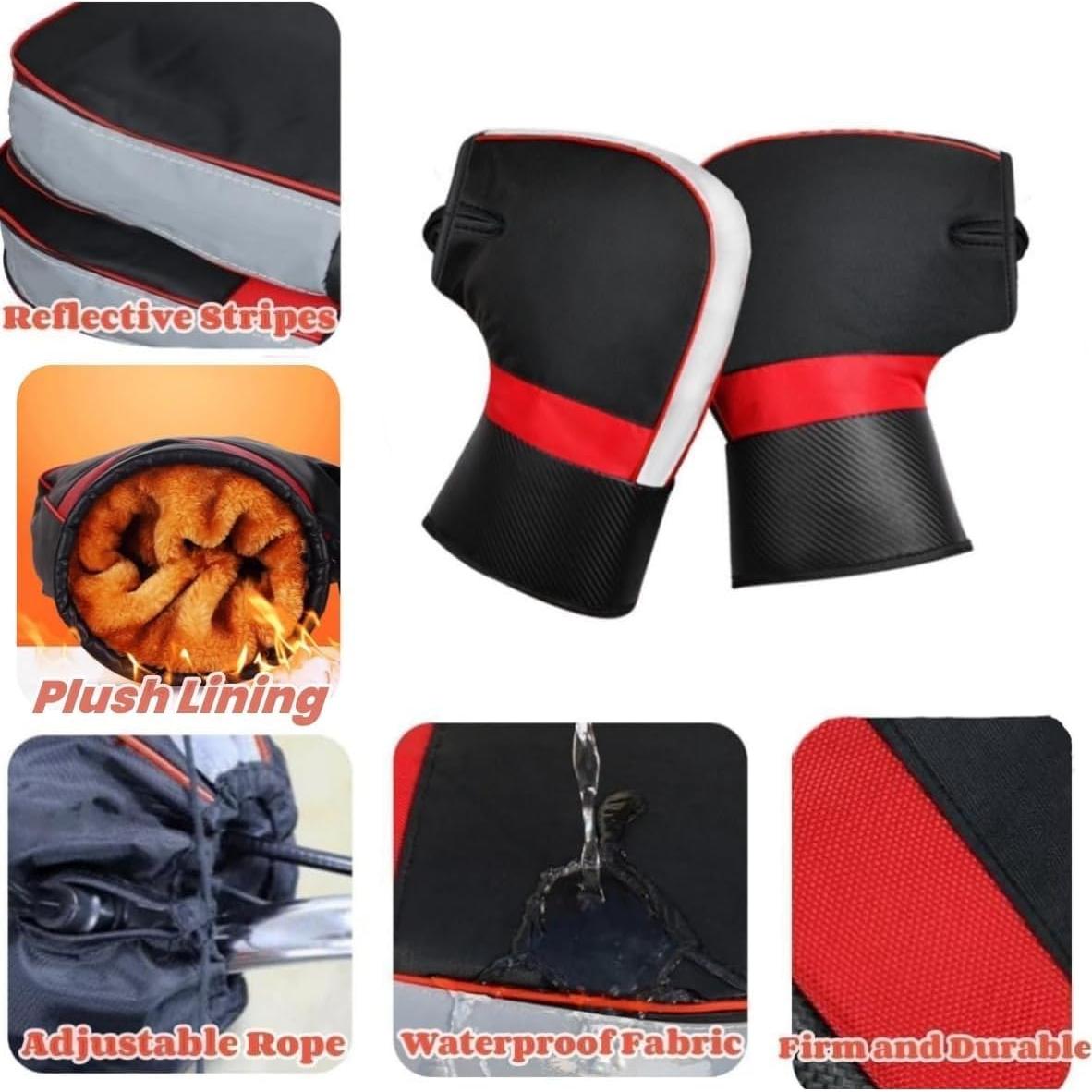 Guantes de Manillar HKSICHENGKEJI Térmicos Impermeables para Motocicleta