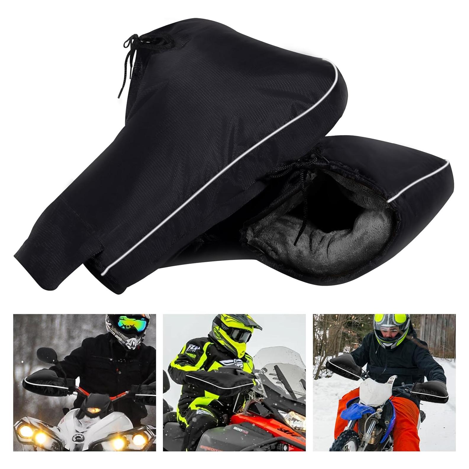 YUNVI ATV Hand Muffs Winter ATV Accessories, Waterproof ATV Gloves, Snowmobile Handlebar Gloves for Men in Cold Weather