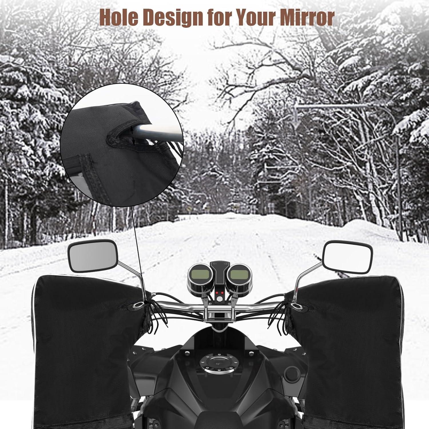 YUNVI ATV Hand Muffs Winter ATV Accessories, Waterproof ATV Gloves, Snowmobile Handlebar Gloves for Men in Cold Weather