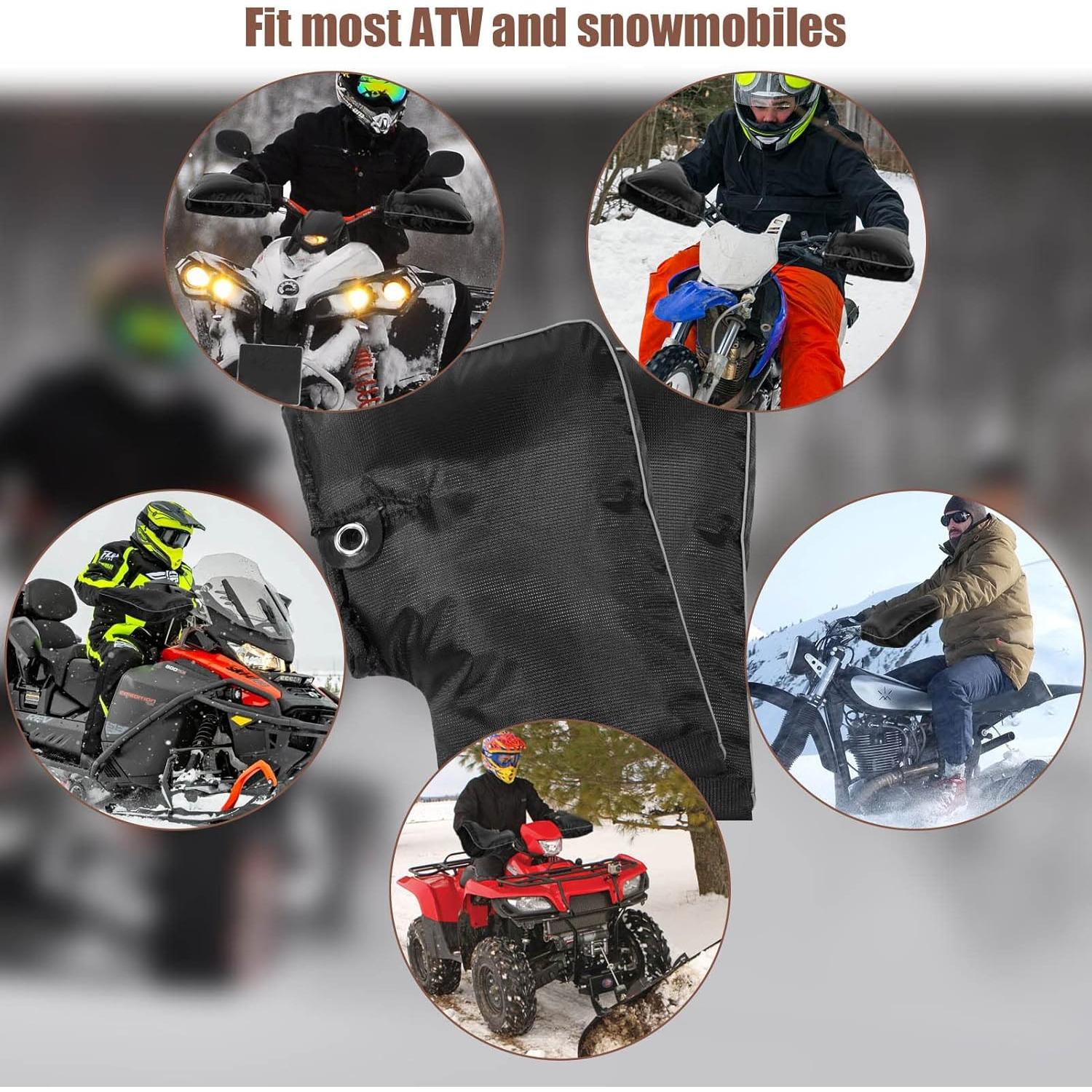 YUNVI ATV Hand Muffs Winter ATV Accessories, Waterproof ATV Gloves, Snowmobile Handlebar Gloves for Men in Cold Weather