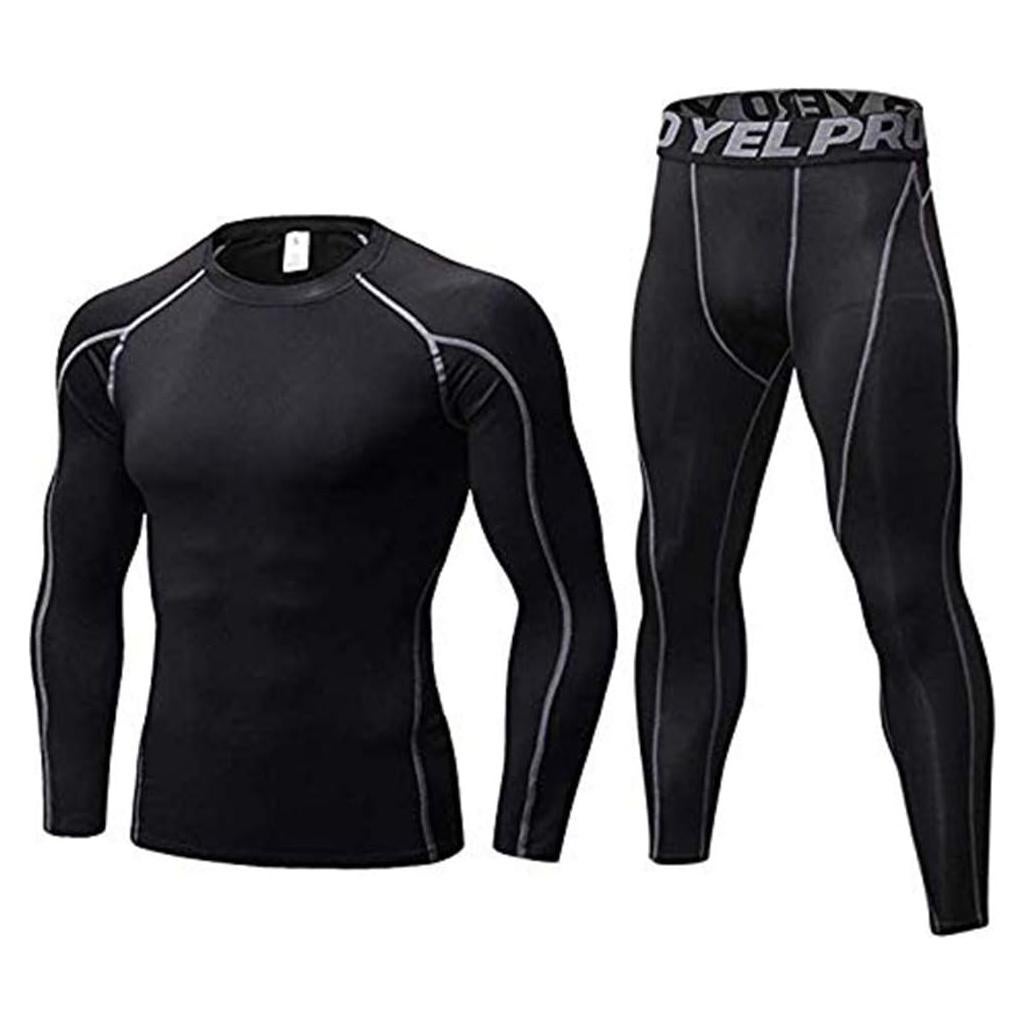 Conjunto Ropa Interior Térmica Hombre MINGHE 2PCS Negro