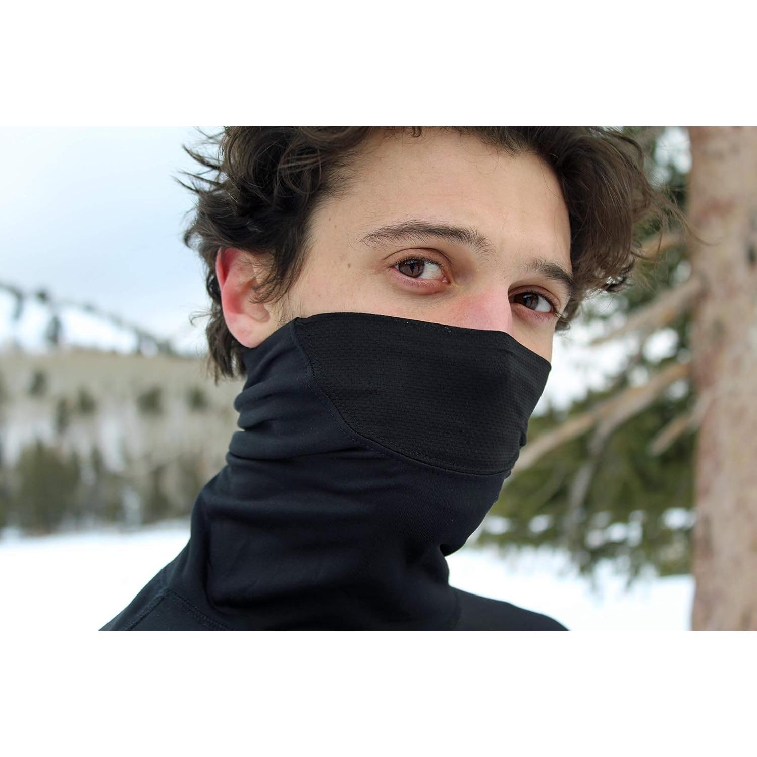 Camisa Térmica con Mascarilla Rocky - Cuello Mock 3X Negro