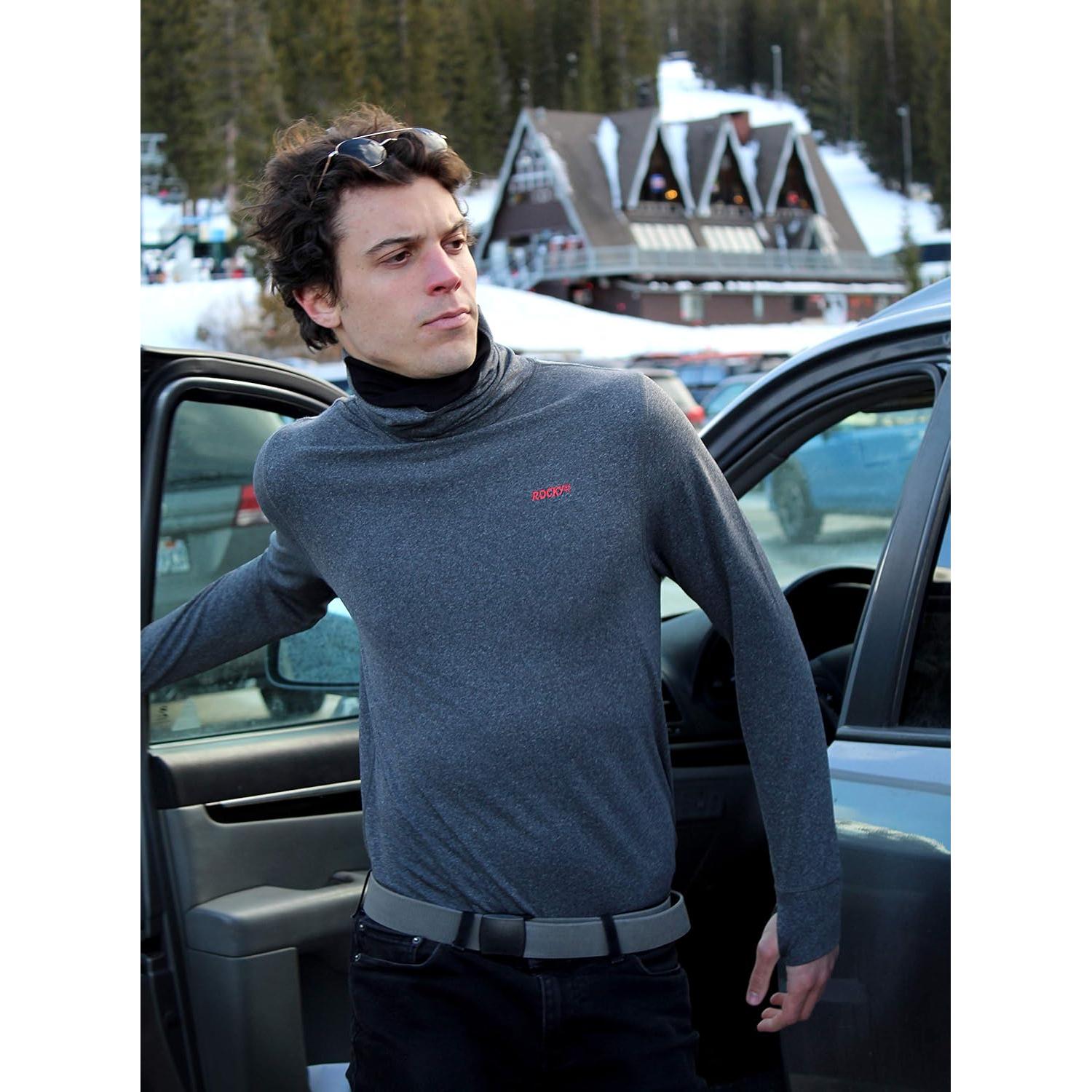 Camisa Térmica con Mascarilla Rocky - Cuello Mock 3X Negro