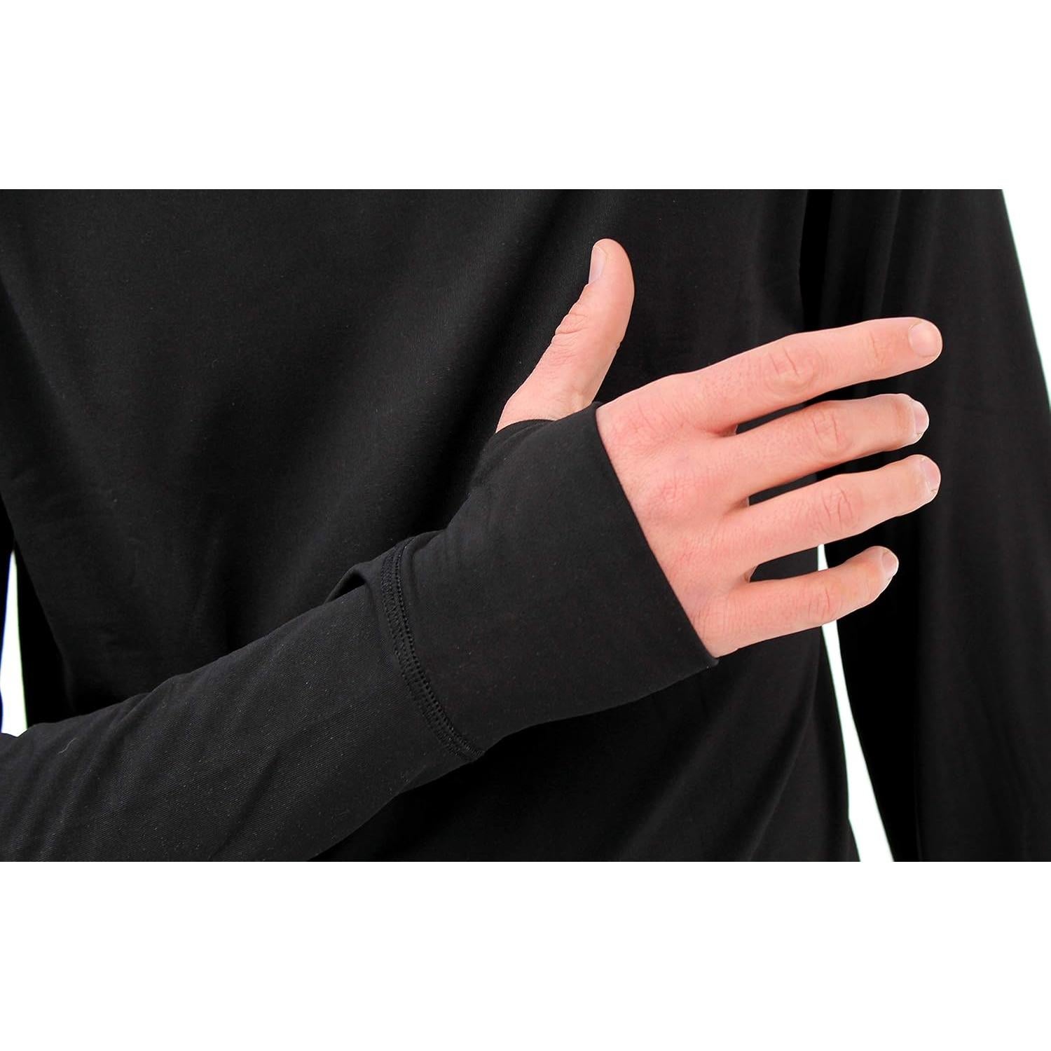 Camisa Térmica con Mascarilla Rocky - Cuello Mock 3X Negro