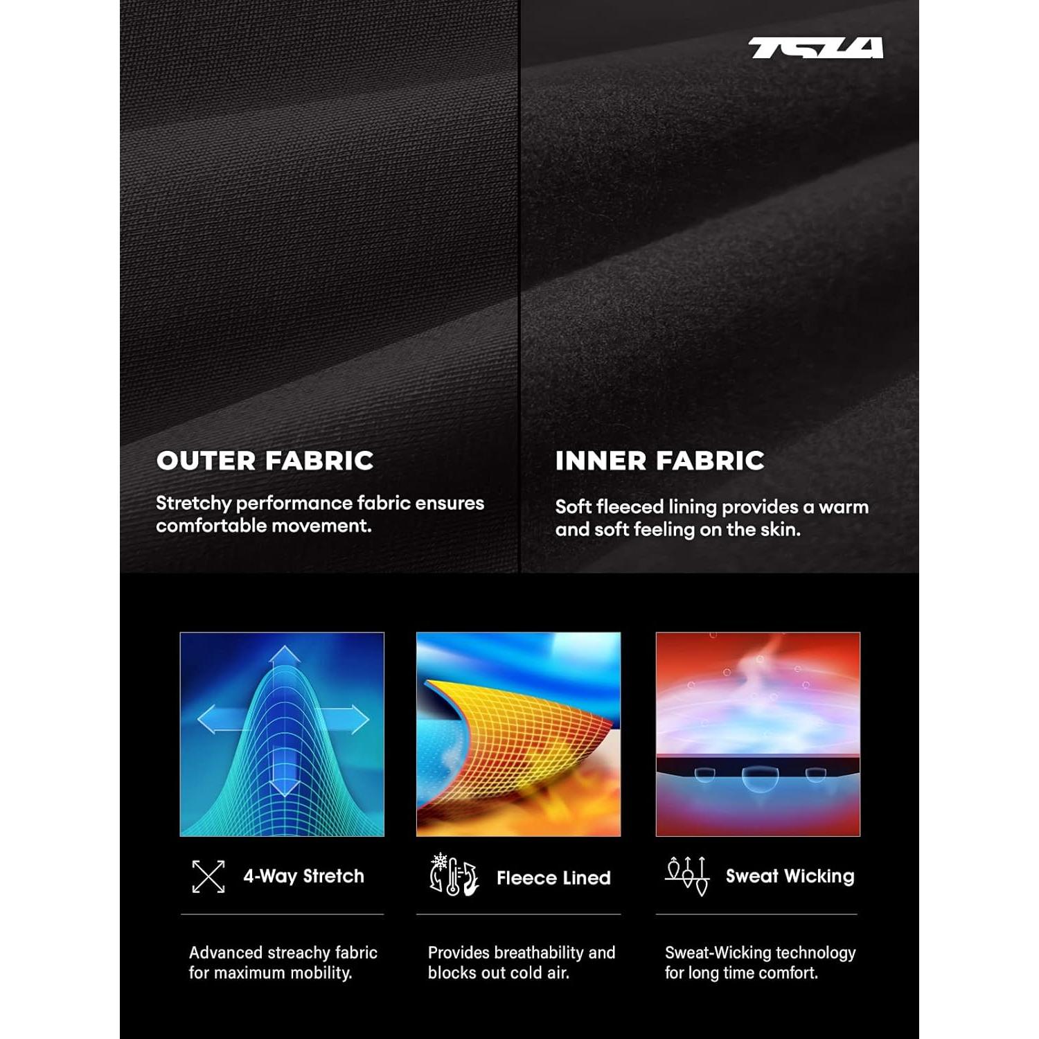 Conjunto Ropa Interior Térmica Hombre TSLA Franela Negra