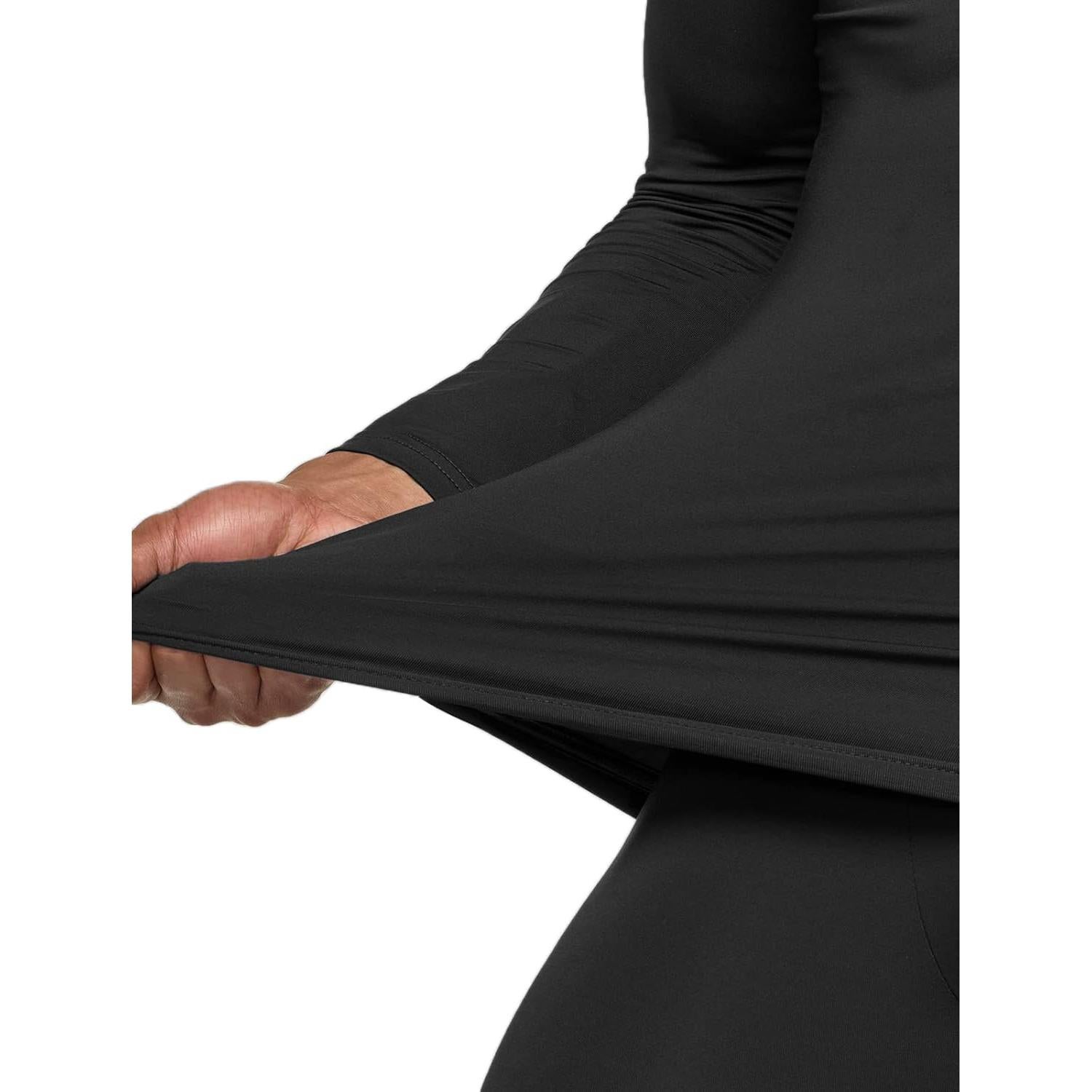 Conjunto Ropa Interior Térmica Hombre TSLA Franela Negra