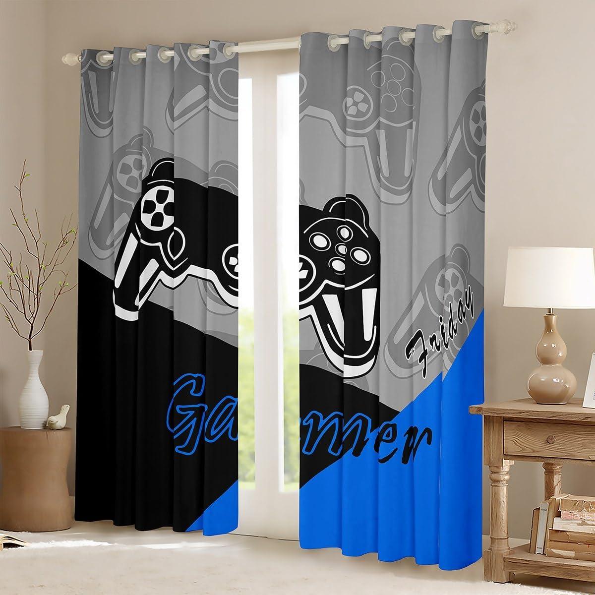 Cortinas Gamer Feelyou 2 Paneles 96.5x114.3cm Azul