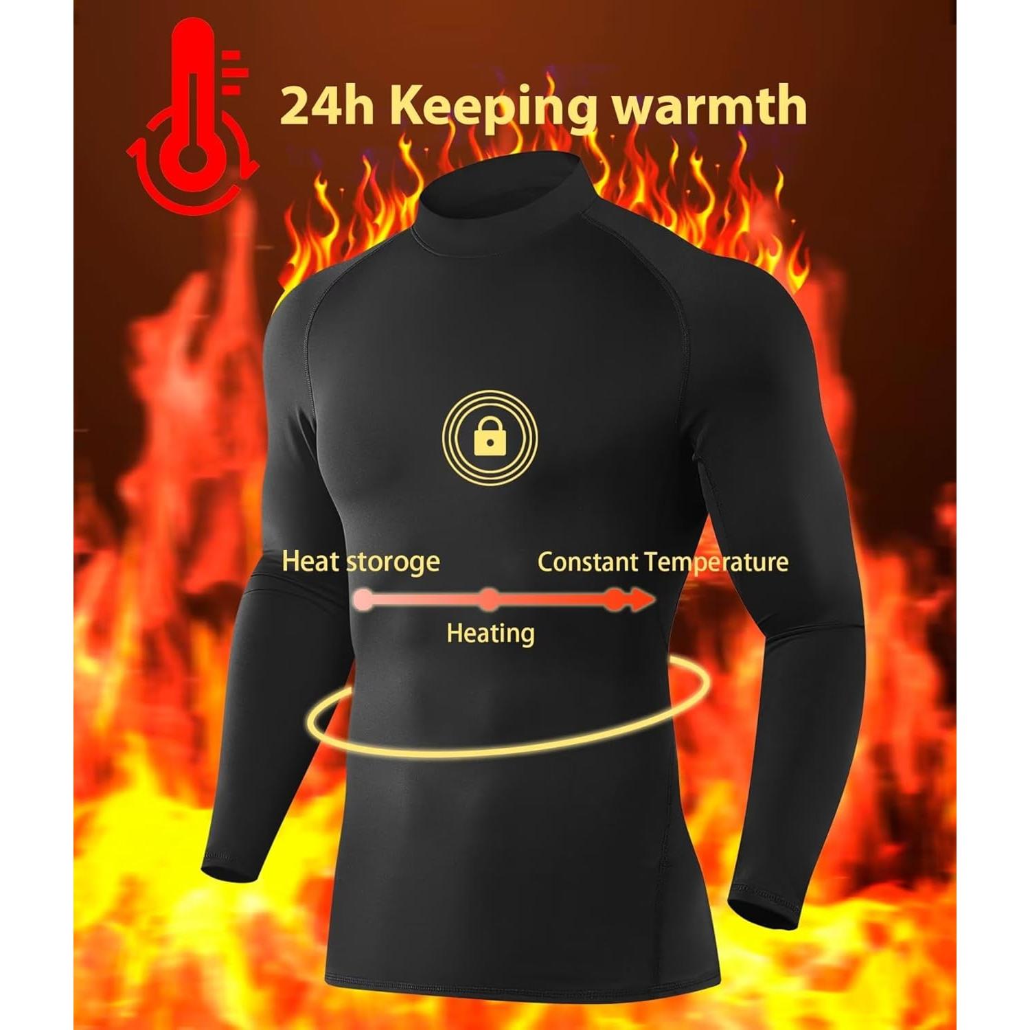 Camisetas Térmicas de Compresión TELALEO Hombre 5 Piezas