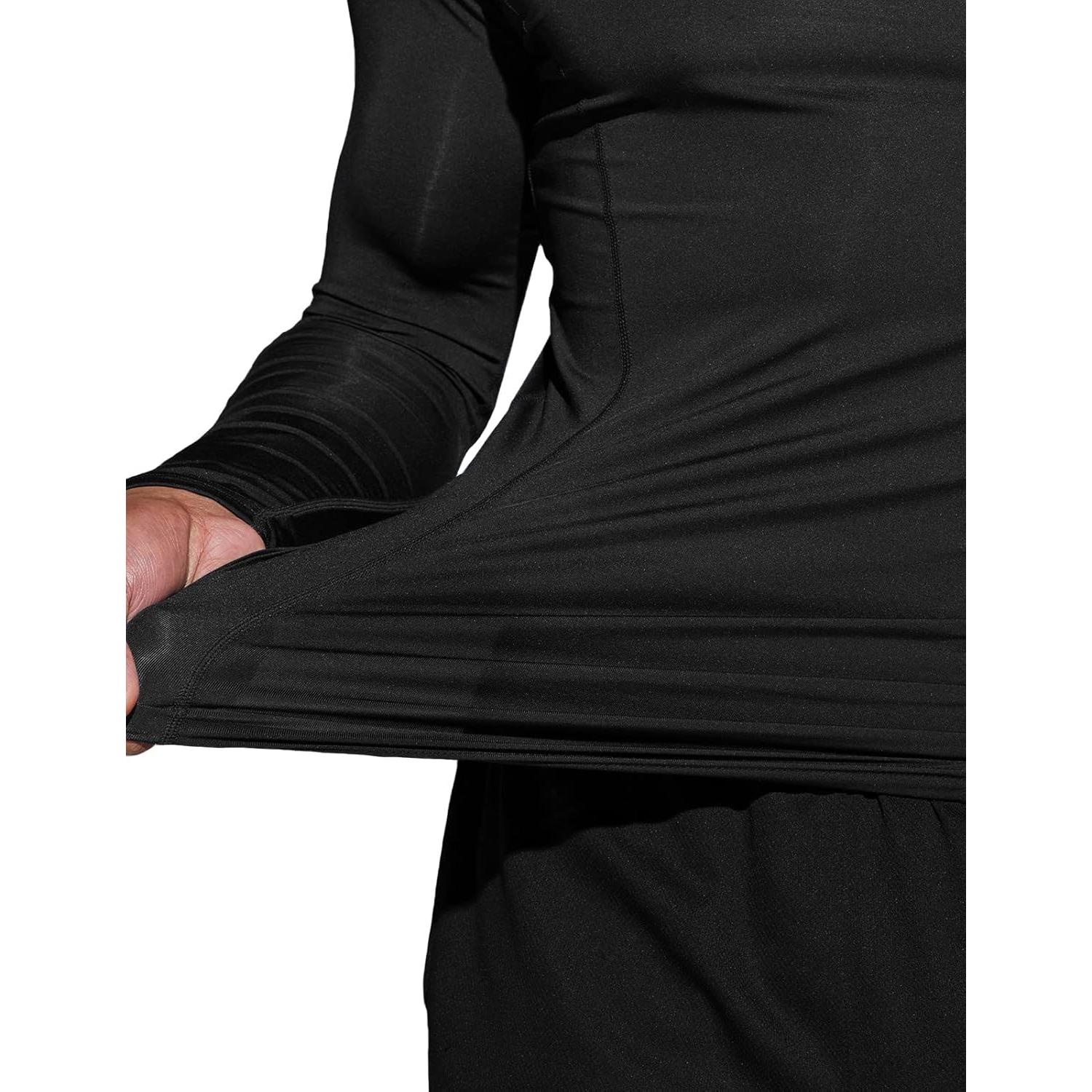 Camisa de Compresión Térmica TSLA para Hombre 2pack Negro